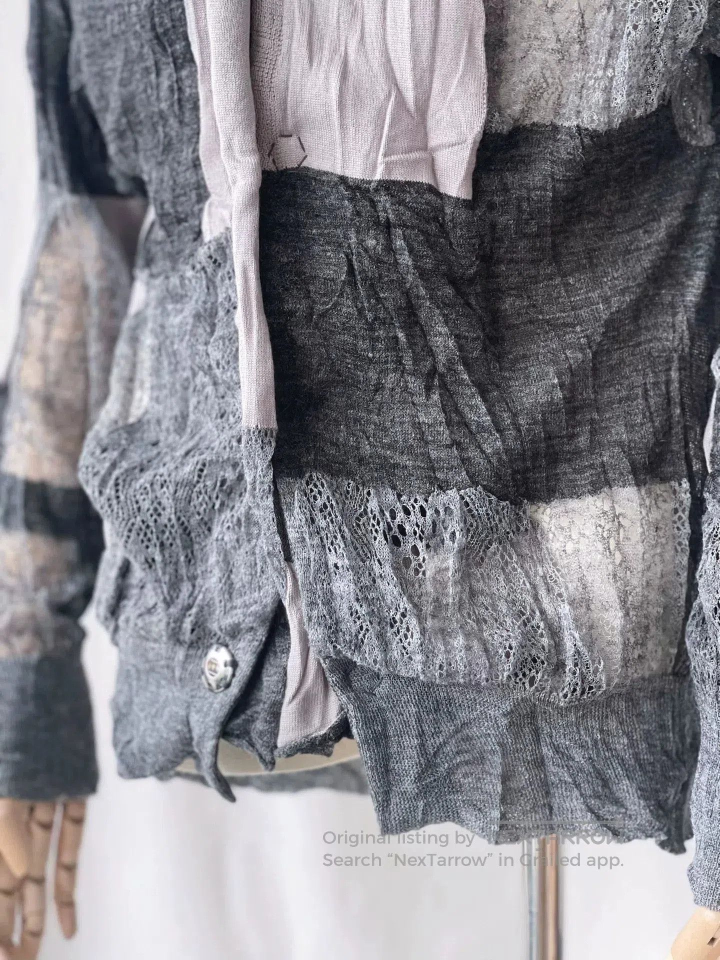 Junya Watanabe elegant layered cardigan with lace detail. Size US S / EU 44-46 / 1 - 8 Thumbnail