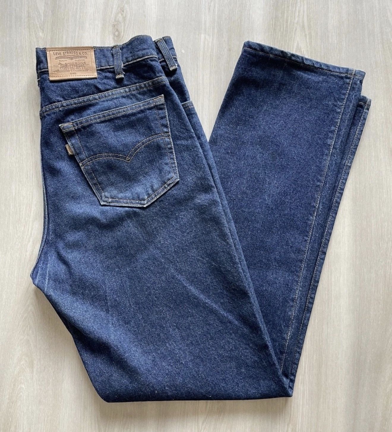 Levi's Vintage 80s 540 Levis Leather Tab Jeans Sz 36x34 Made In USA Size US 35 - 1 Thumbnail
