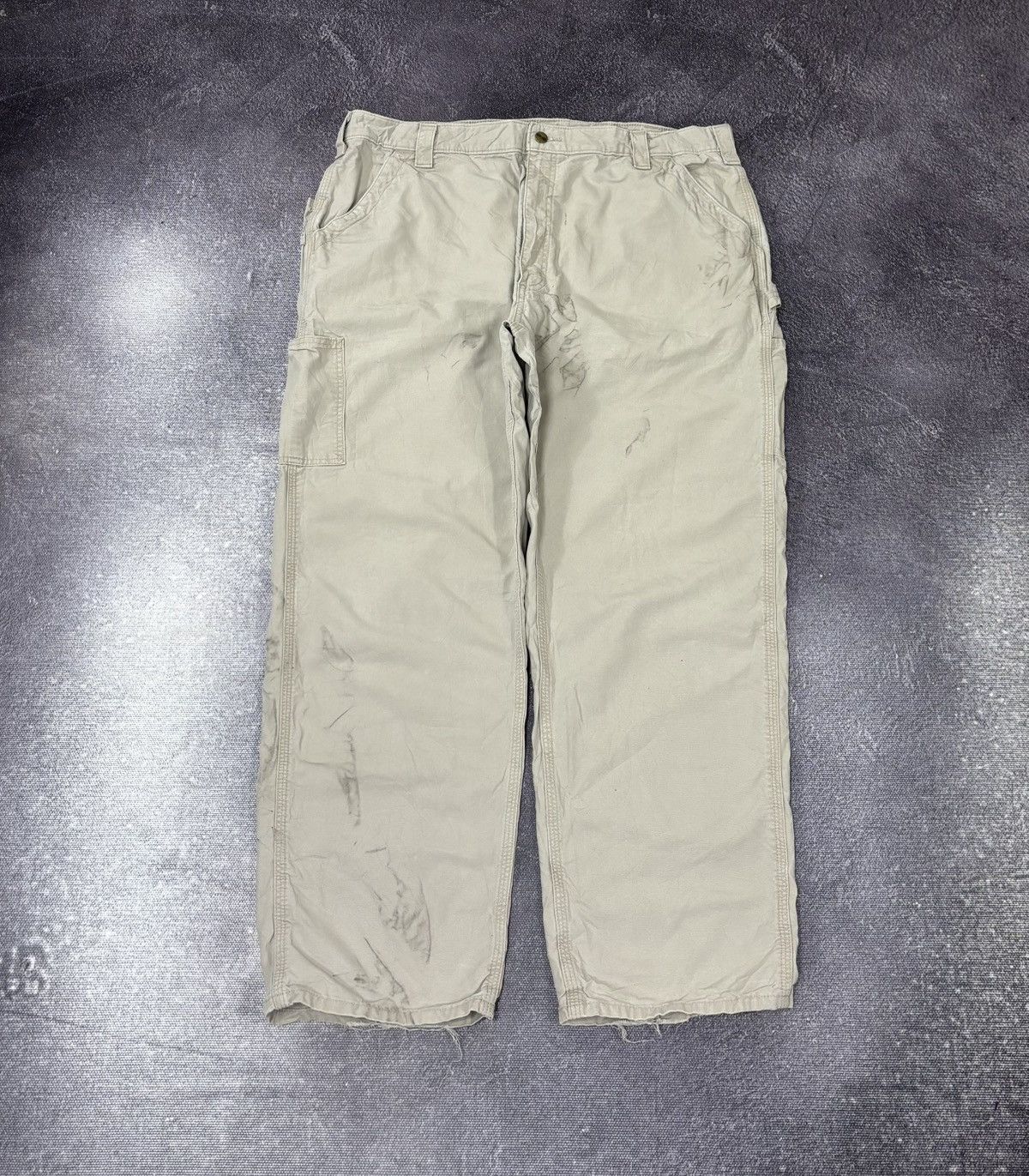 Carhartt Vintage Carhartt Original Dungaree Fit Beige Baggy Pants Size US 42 / EU 58 - 2 Thumbnail