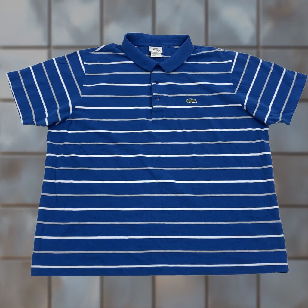 Lacoste Lacoste Sport Polo Shirt Striped Pique Men’s Blue White Gray Short Sleeve Size 8 XS XL Size US M / EU 48-50 / 2 - 1 Thumbnail