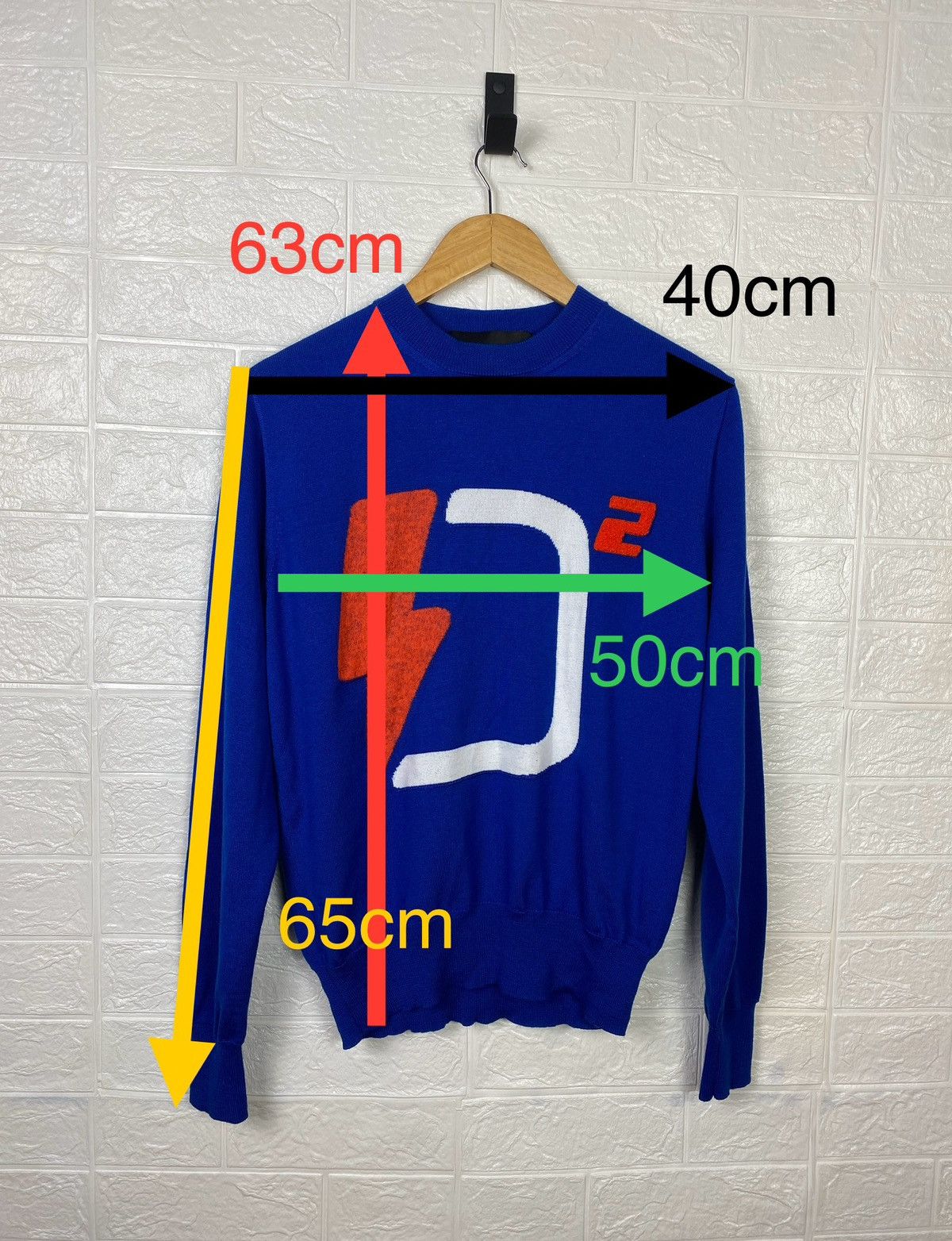Dsquared2 DSQUARED2 SWEATER Logo big d2 blue Size M Size US M / EU 48-50 / 2 - 2 Thumbnail