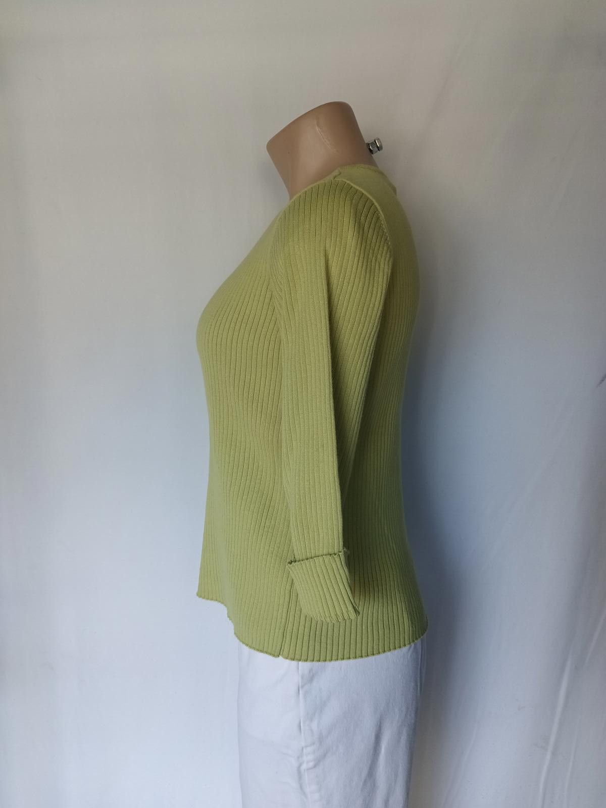Designer Jillian Jones Ribbed Knit Top - Medium, Light Olive Green Size M / US 6-8 / IT 42-44 - 3 Thumbnail