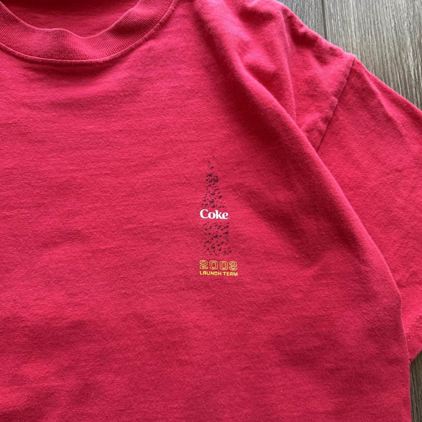 Hanes VINTAGE Hanes Coca-Cola Shirt Mens M Red 2003 Launch Team Graphic Tee Promo Shirt S/S Crew Neck Coca-Cola Back Logo Size US M / EU 48-50 / 2 - 5 Thumbnail