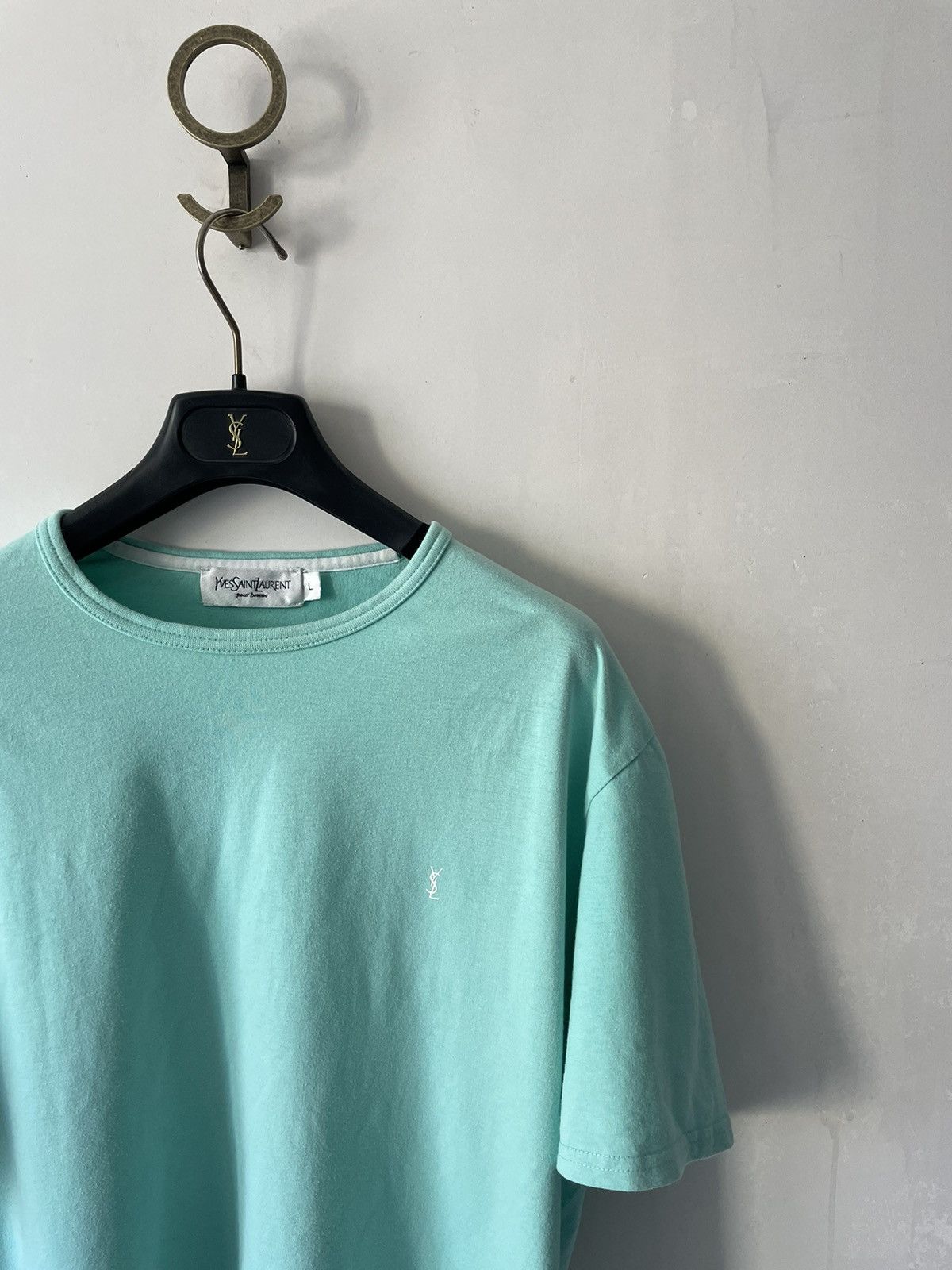 yves saint laurent mint t-shirt cotton tiffany color