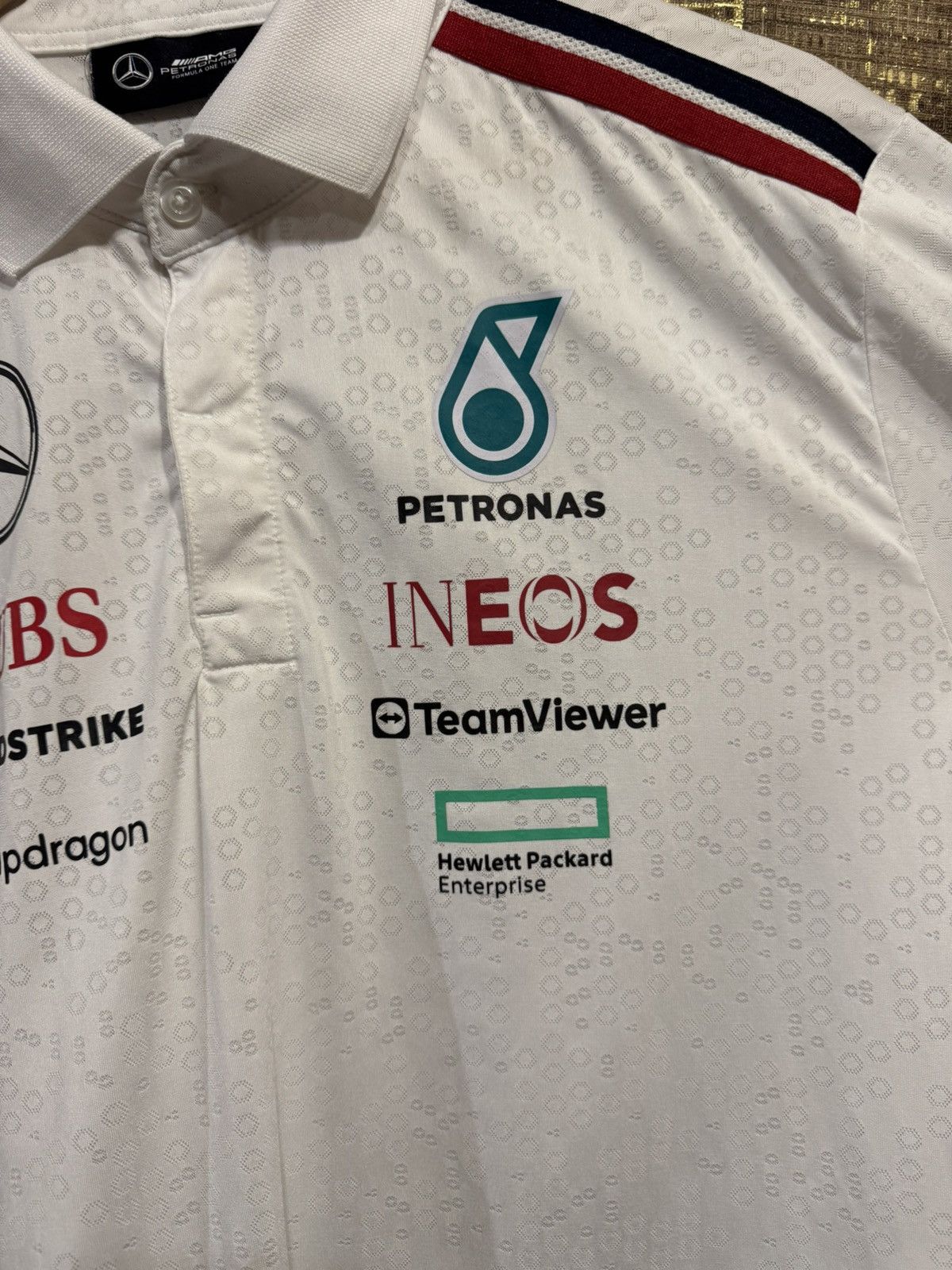 Mercedes-Benz Mercedes AMG F1 2024 Team Polo White Size L Size US L / EU 52-54 / 3 - 4 Thumbnail
