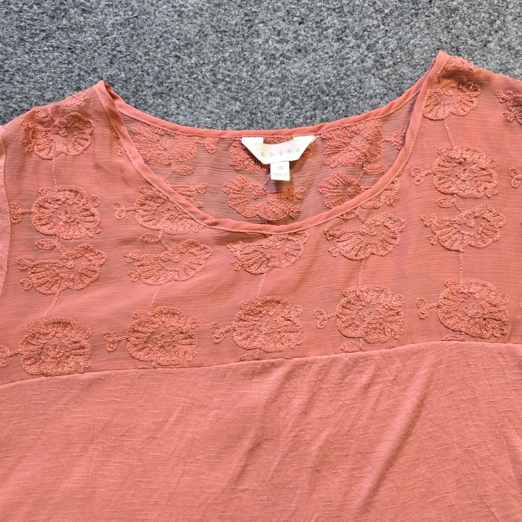 Pinko Adiva Top Womens 1X Pink Lace Lined 3/4 Sleeves Lightweight Casual Romance Blouse Women Plus Size Regular Fit Shirt Size XL / US 12-14 / IT 48-50 - 2 Thumbnail