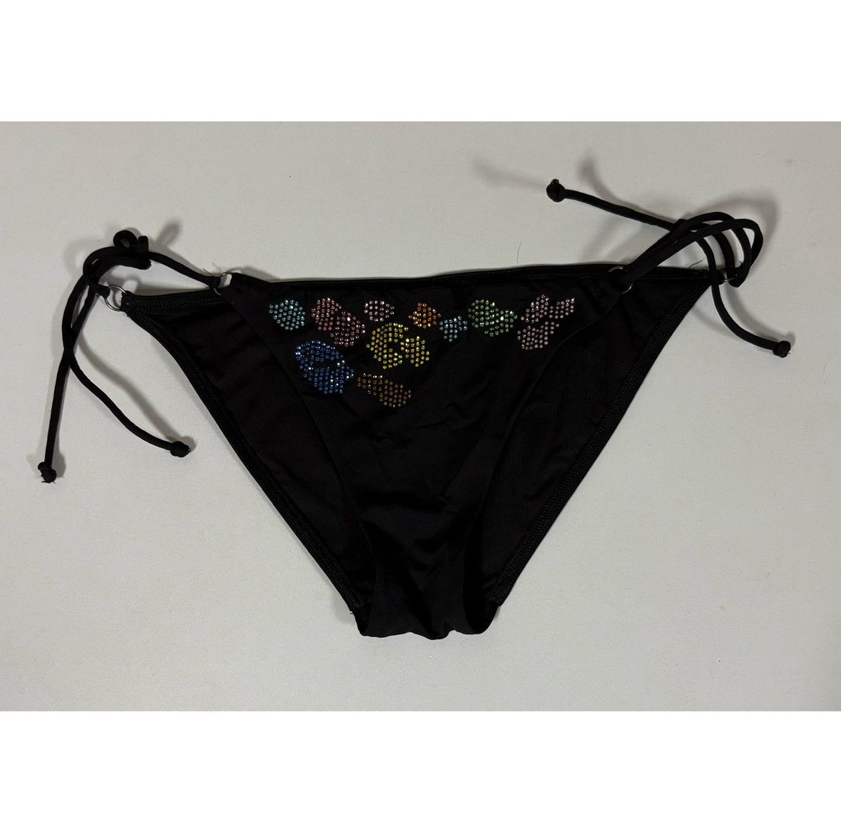 Victoria's Secret × Vintage Victoria’s Secret Diamond Leopard Print Bikini Bottoms S 🩷🖤✨ Size ONE SIZE - 2 Thumbnail