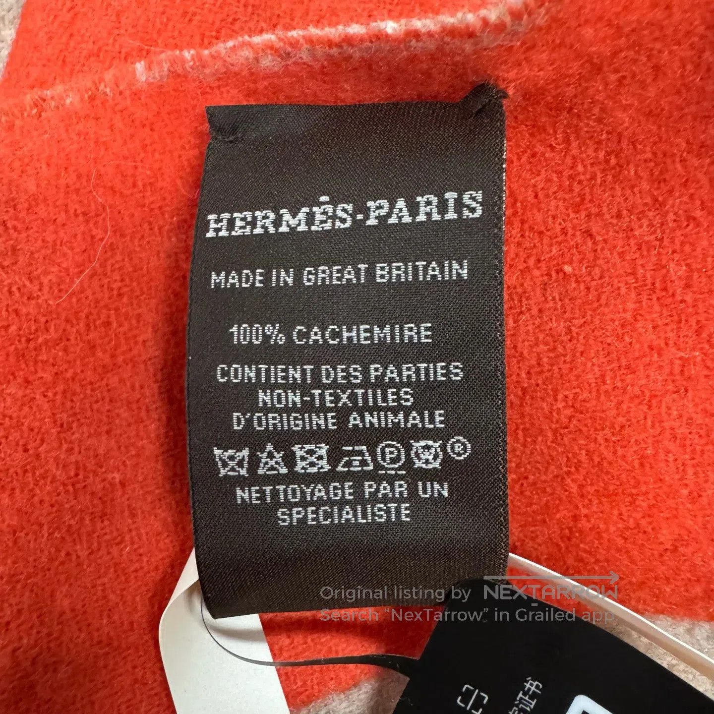 Hermes Hermes Orange pattern cashmere scarf| Size ONE SIZE - 5 Thumbnail