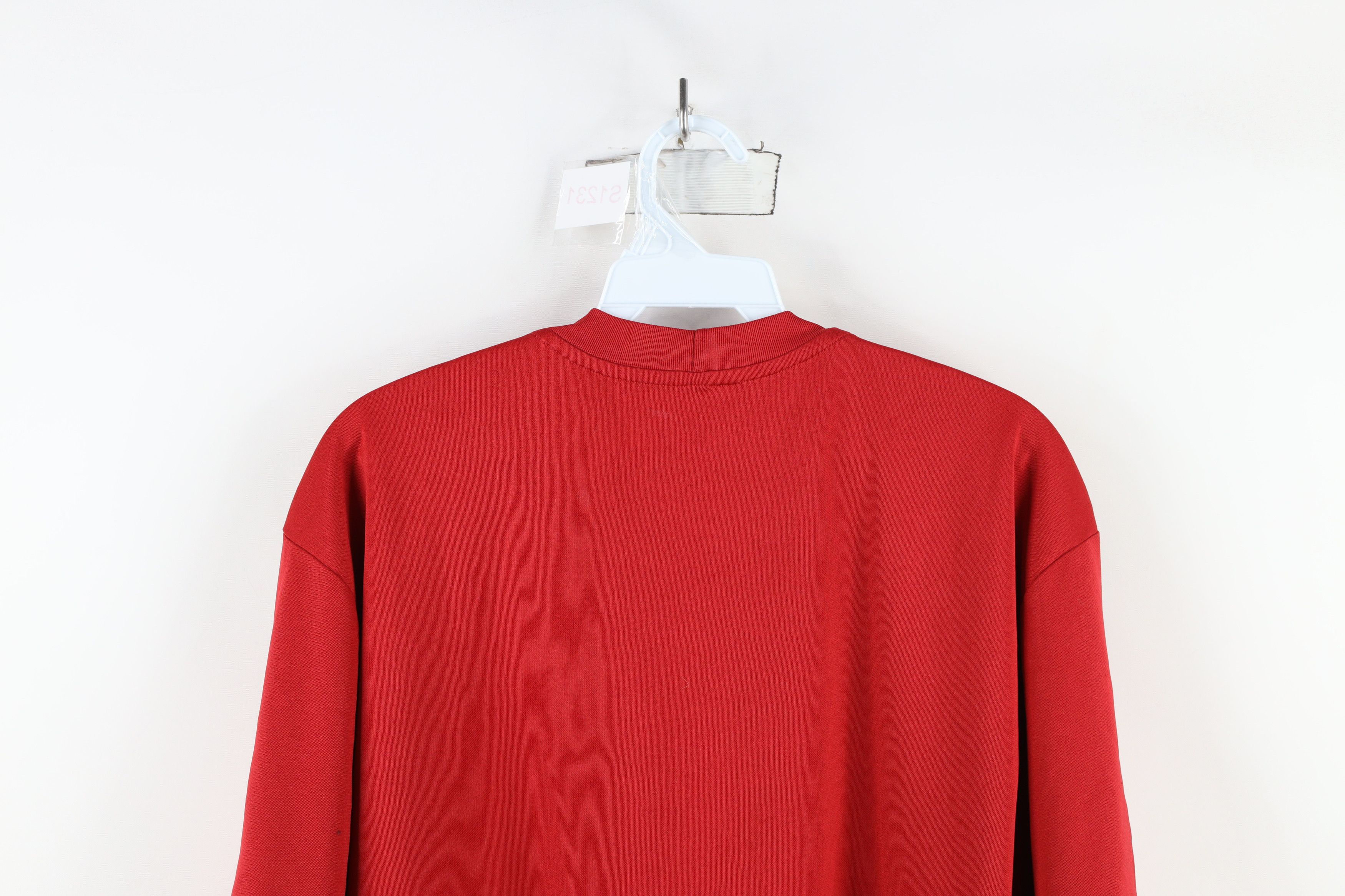 Nike × Vintage Vintage Nike Monochrome Scott Mini Swoosh Knit T-Shirt Red Size US L / EU 52-54 / 3 - 12 Thumbnail