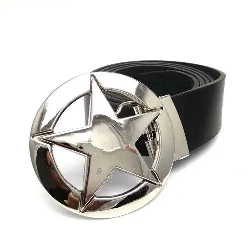 Imperious Silver Star Round Metal Belt Buckle Size ONE SIZE - 3 Thumbnail