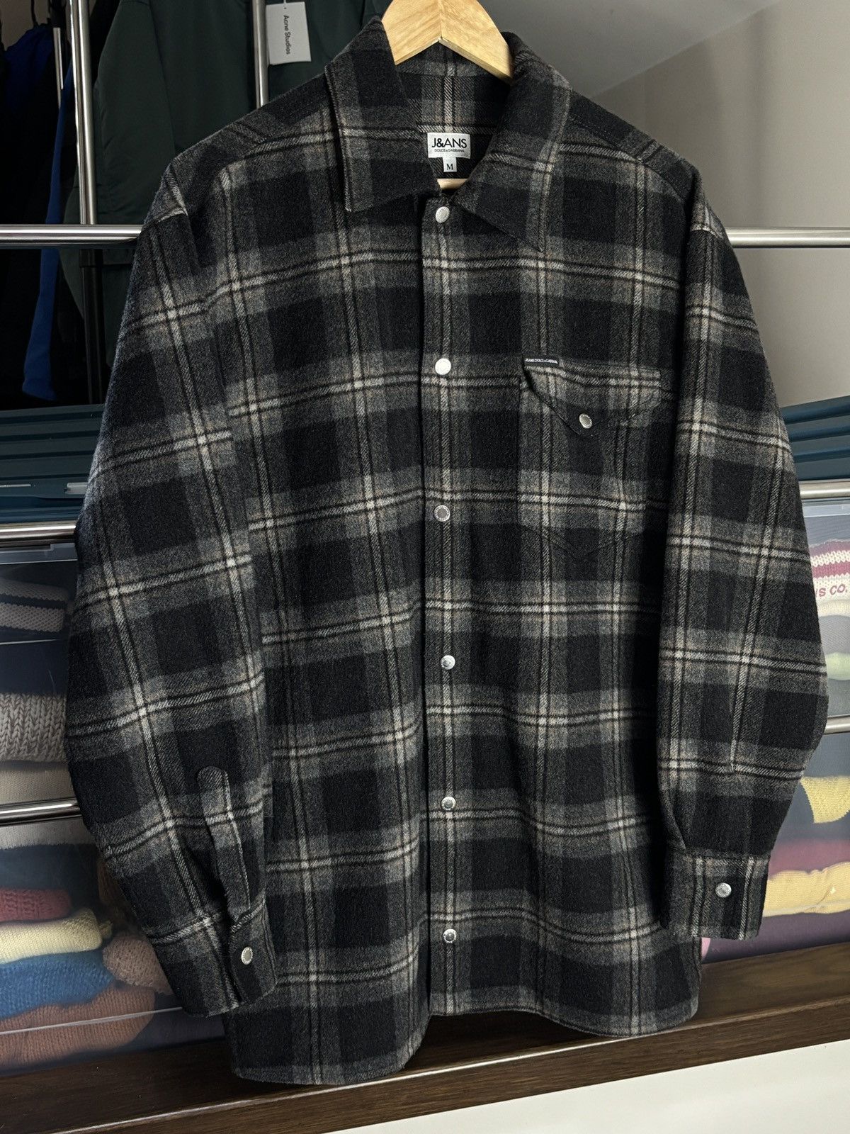 Dolce & Gabbana Dolce & Gabbana Checkered Wool Plaid Flannel Over Shirt Size US M / EU 48-50 / 2 - 2 Thumbnail