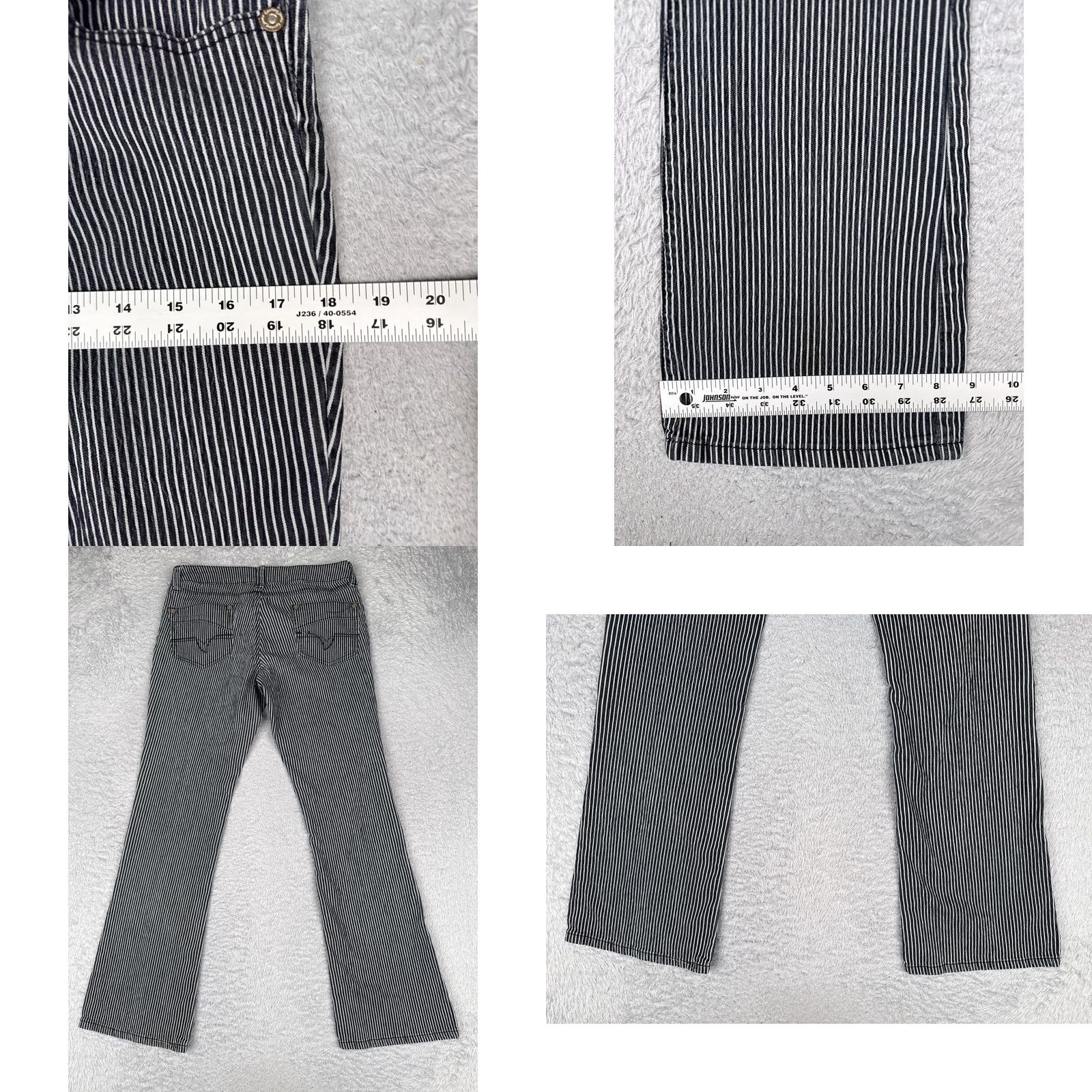 Furla Furlau Jeans Bootcut Jeans Juniors 11 Black Striped Low Rise Stretch 30x31 Size 32" / US 10 / IT 46 - 9 Thumbnail