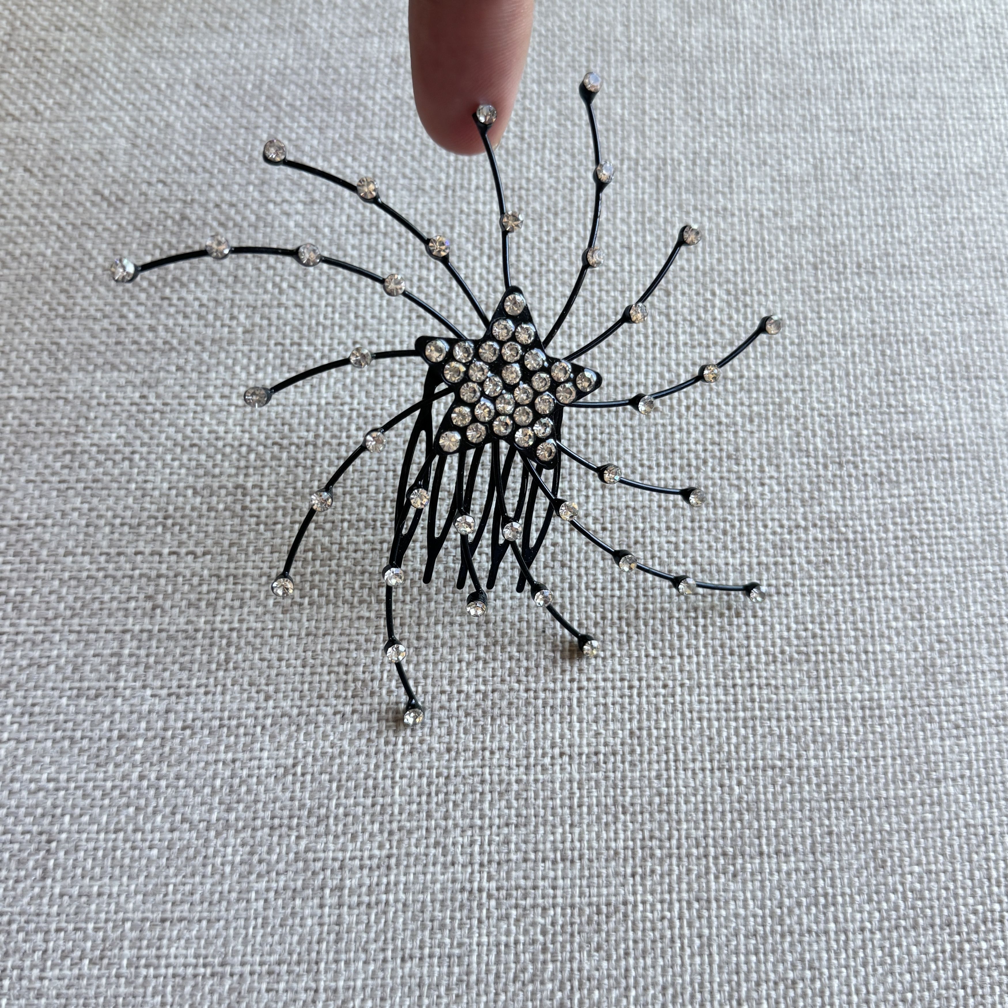 Other Black Rhinestone Starburst Hair Comb Size ONE SIZE - 4 Thumbnail