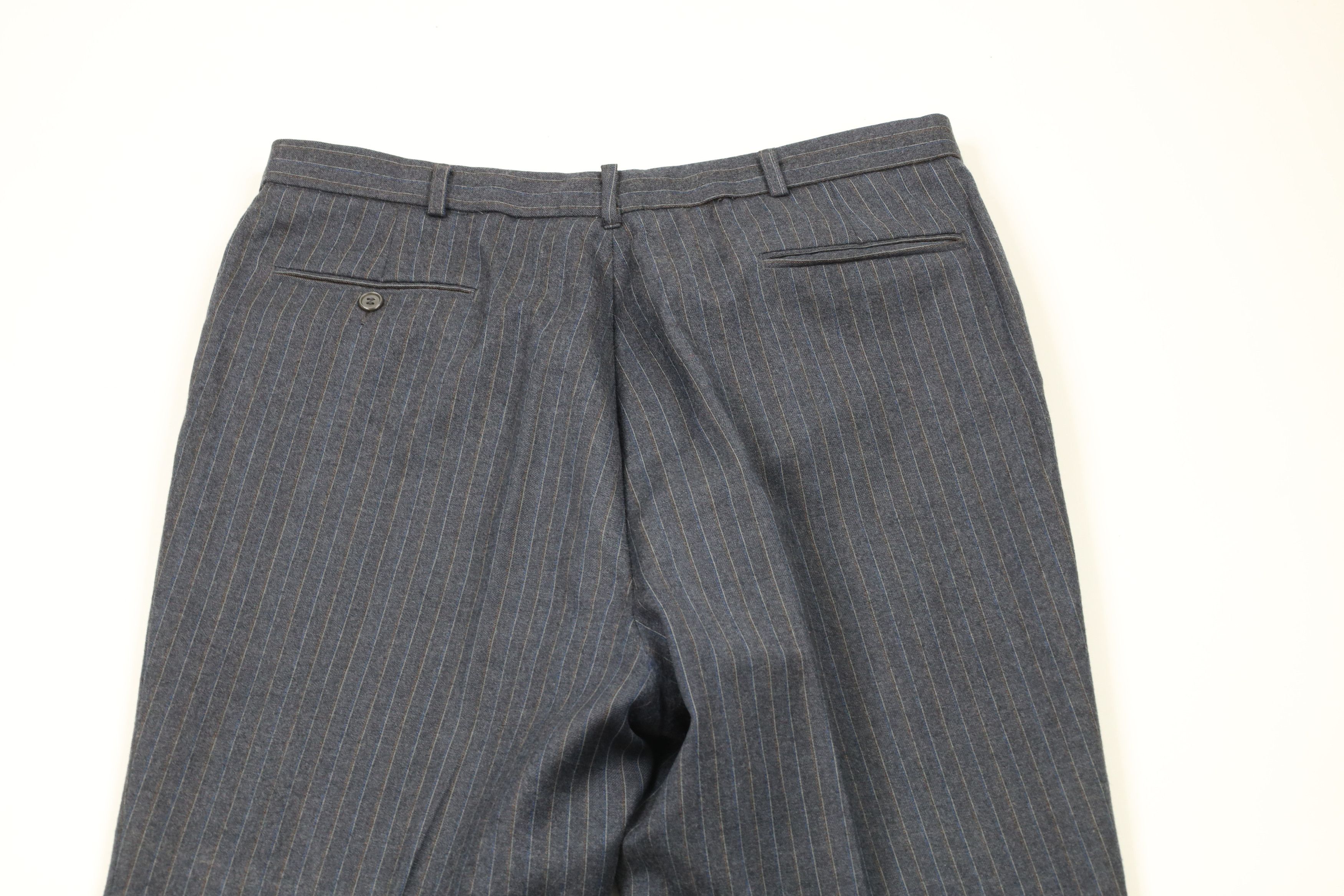 Vintage Vintage 70s Streetwear Wool Pinstriped Wide Leg Chino Pants Size US 36 / EU 52 - 9 Thumbnail