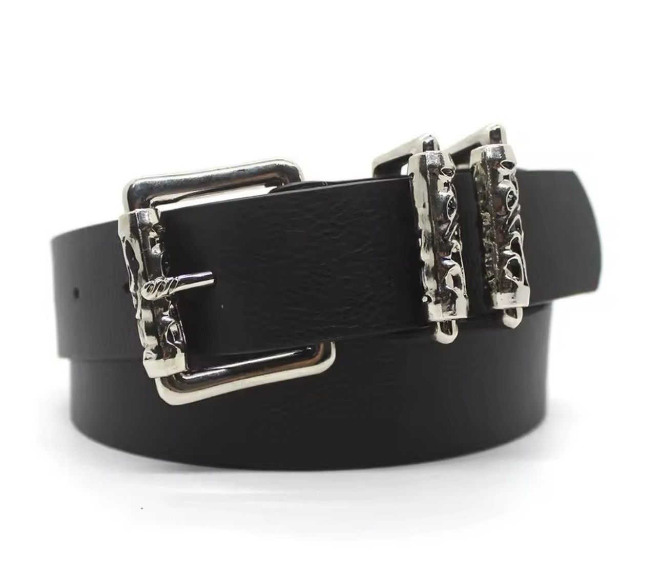 Japanese Brand × Leather Hip Hop Skater Black Roller PU Leather Belt Size ONE SIZE - 5 Thumbnail