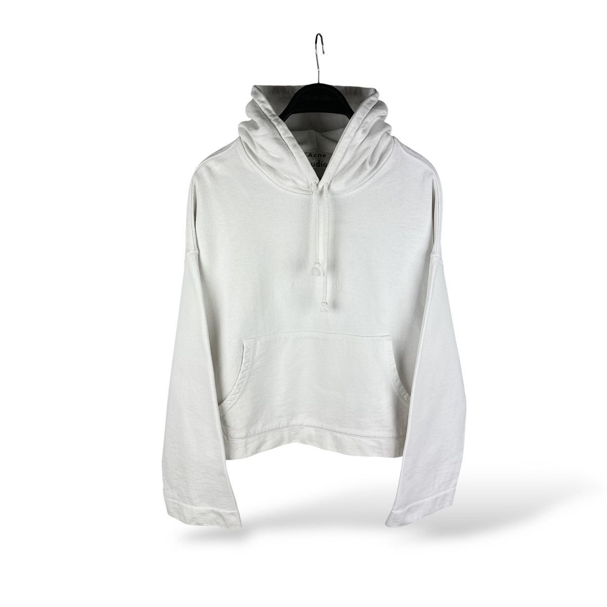 Acne Studios Acne Studios Joghy Embross Cropped Oversized Hoodie White Size XS / US 0-2 / IT 36-38 - 1 Thumbnail