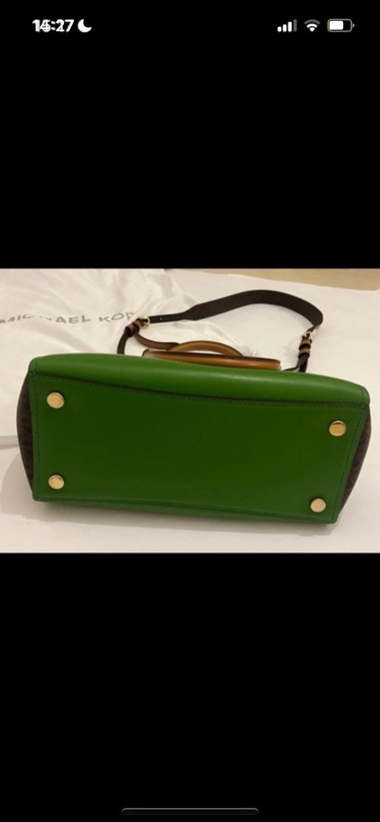 Michael Kors Michael Kors Handbag Green Brown Leather Size ONE SIZE - 7 Thumbnail
