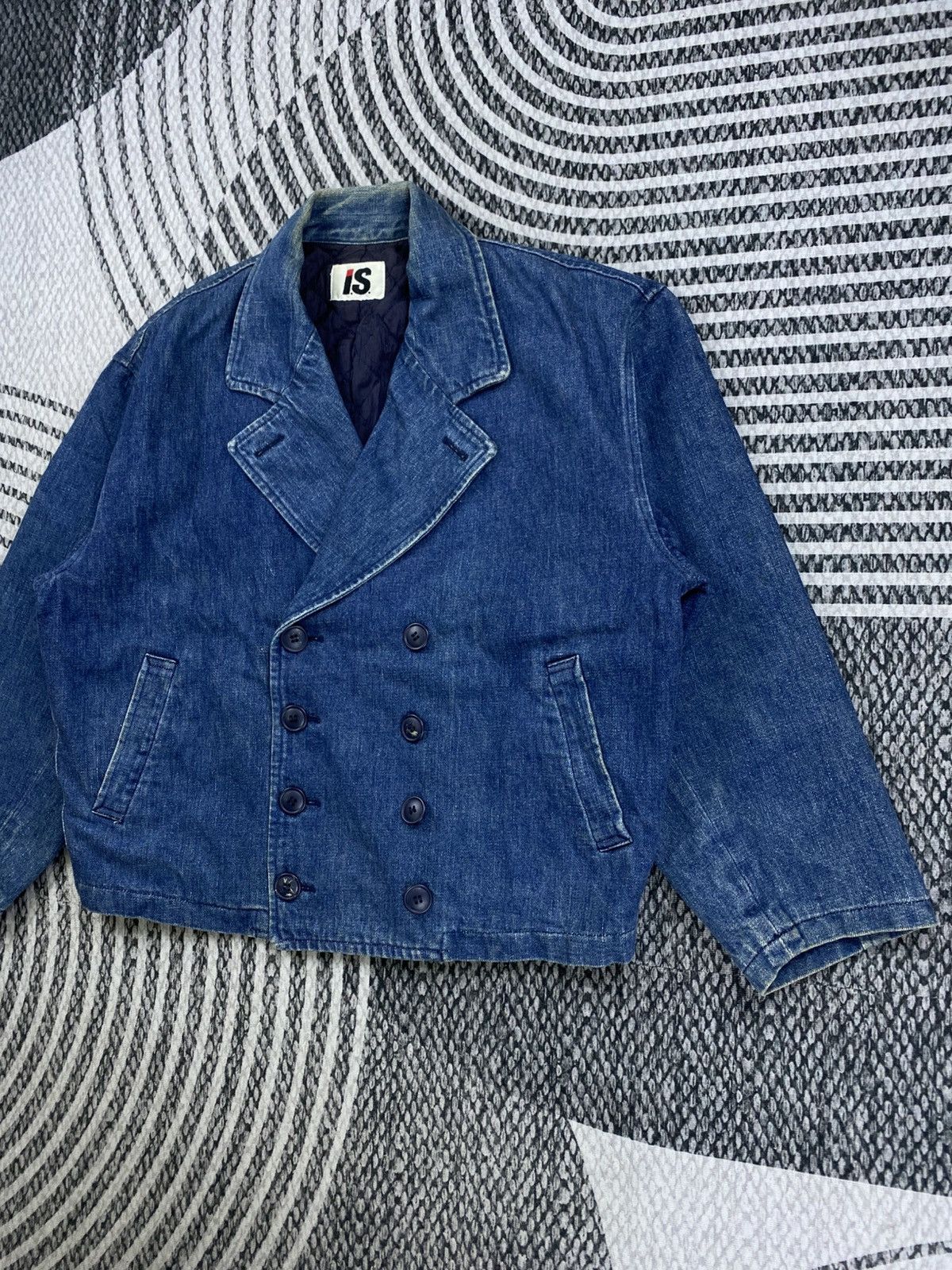 Issey Miyake Vintage Issey Miyake Double Breast Denim Jacket Size US L / EU 52-54 / 3 - 4 Thumbnail