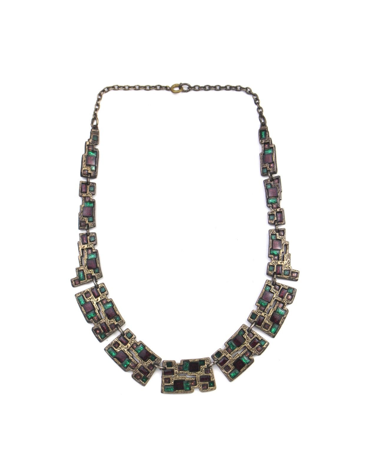 Vintage 1980S MIRACLE BRITAIN ART DECO ENAMEL NECKLACE Size ONE SIZE - 1 Thumbnail