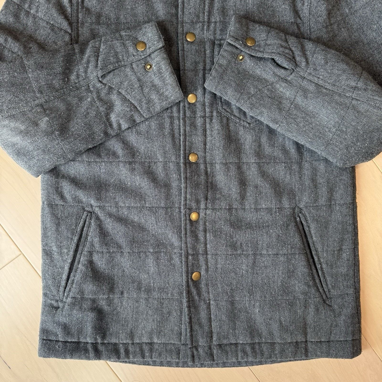 Billy Reid Billy Reid Shirt Jacket Small Gray Black Herringbone LS Size US S / EU 44-46 / 1 - 4 Thumbnail