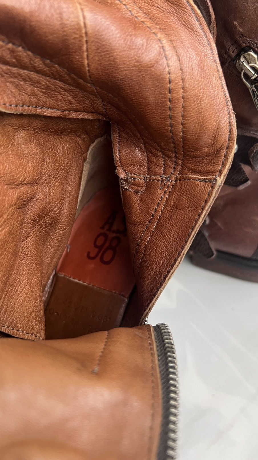 A.S.98 As 98 Airstep Zipper Boho Biker brown distressed boot Size US 8 / IT 38 - 11 Thumbnail