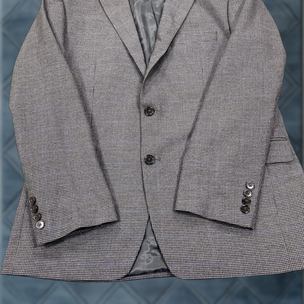 Chaps Chaps Blazer Mens 40R Gray Check Stretch Sport Coat Two Button Lined Jacket Size 40R - 1 Thumbnail