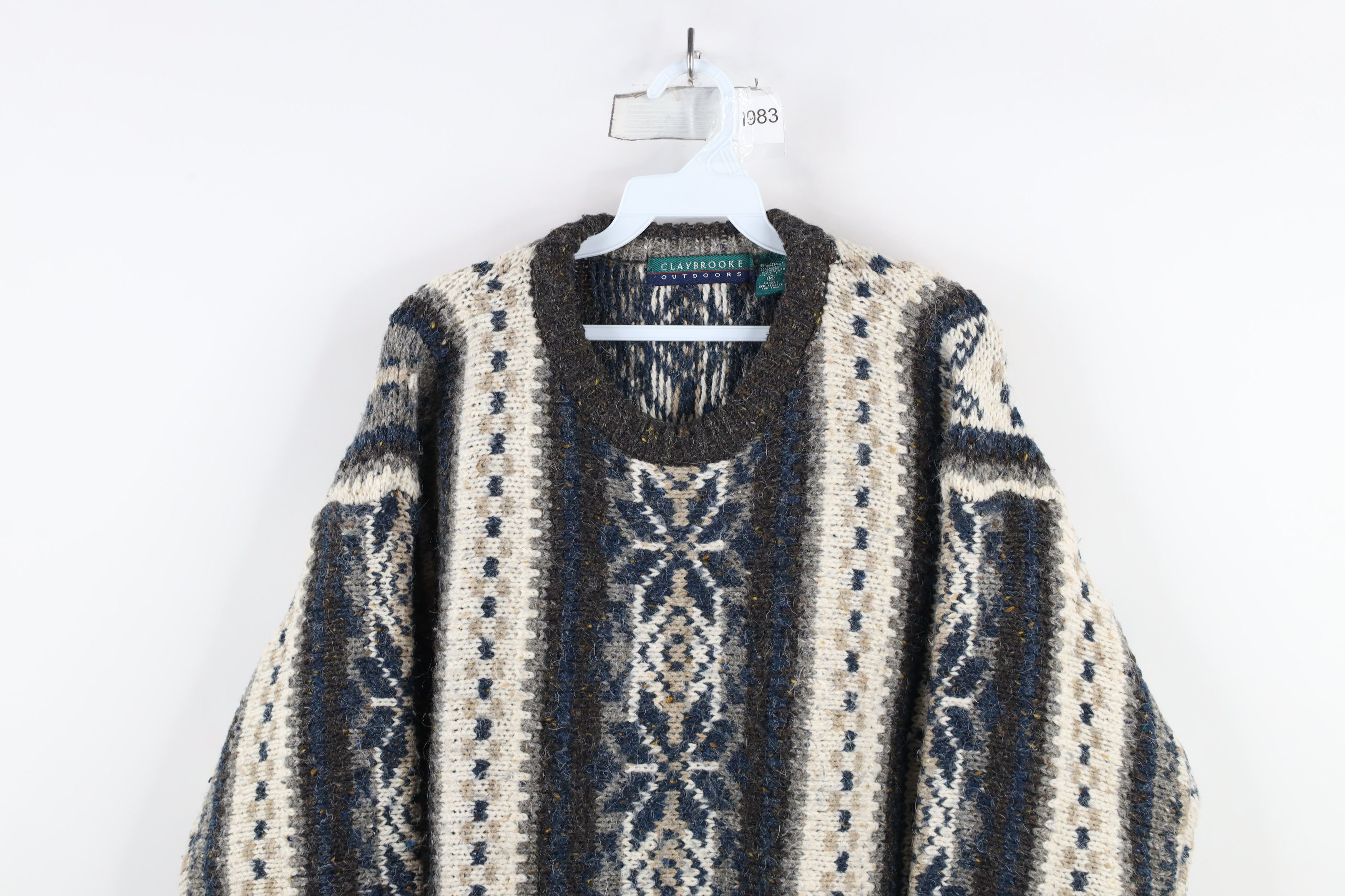 Vintage Vintage 90s Streetwear Blend Chunky Knit Fair Isle Sweater Size US M / EU 48-50 / 2 - 2 Thumbnail