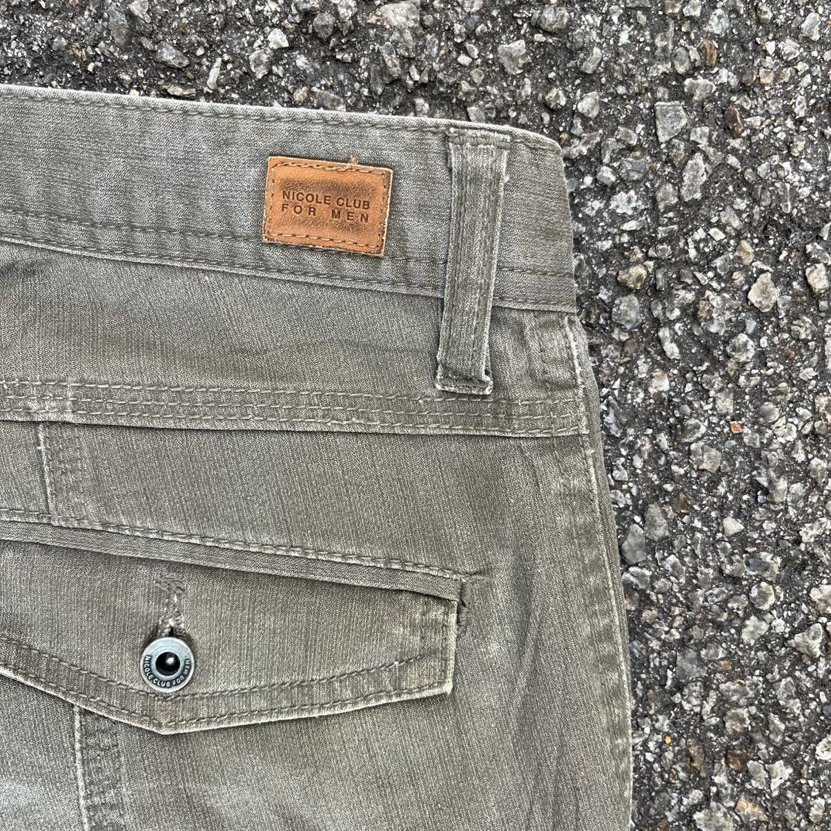 Japanese Brand Flared Cargo Multi Pocket Nicole Club Low Rise Boot Cut Pant Size US 30 / EU 46 - 12 Thumbnail