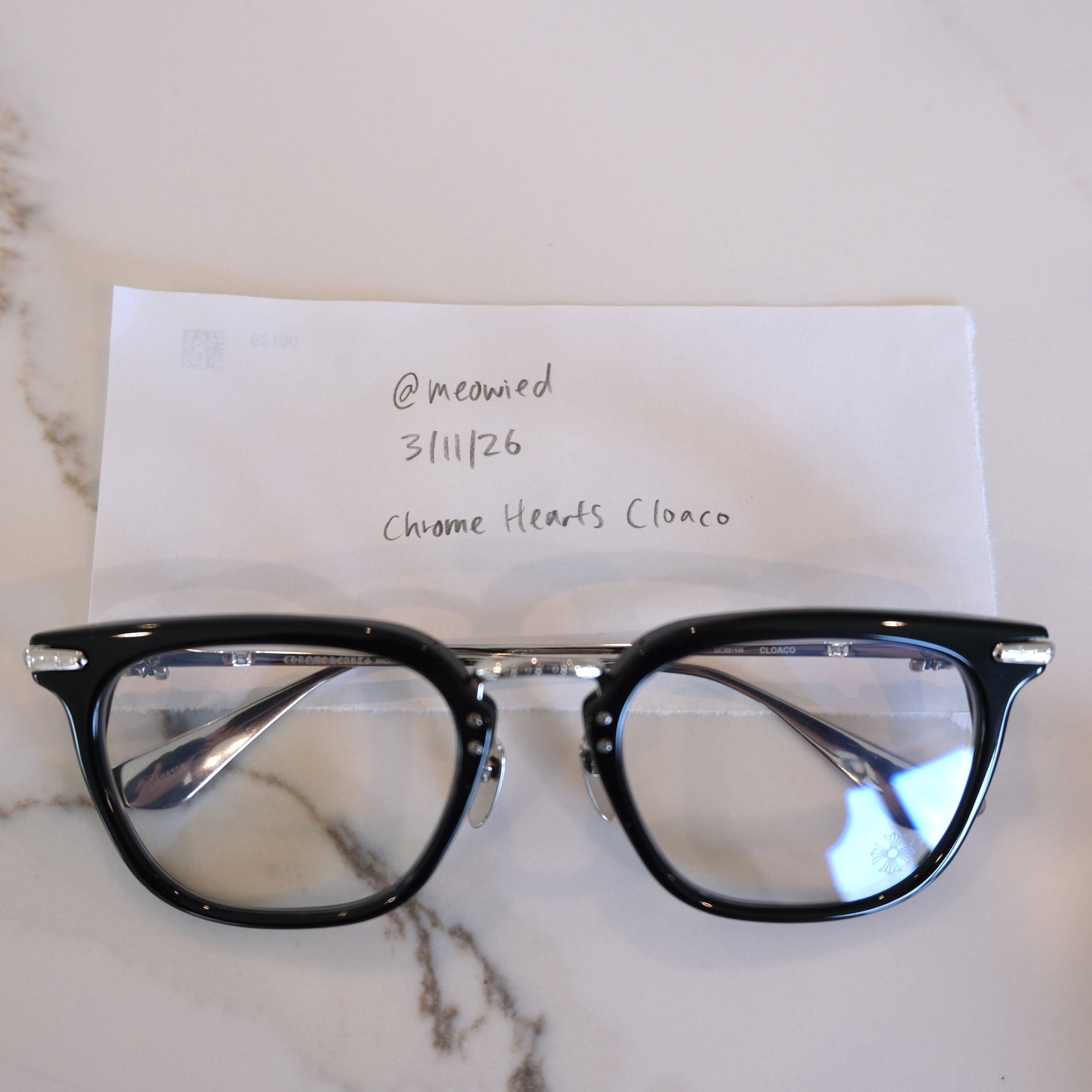 Chrome Hearts CHROME HEARTS CLOACO BLACK & SILVER GLASSES Size ONE SIZE - 2 Thumbnail