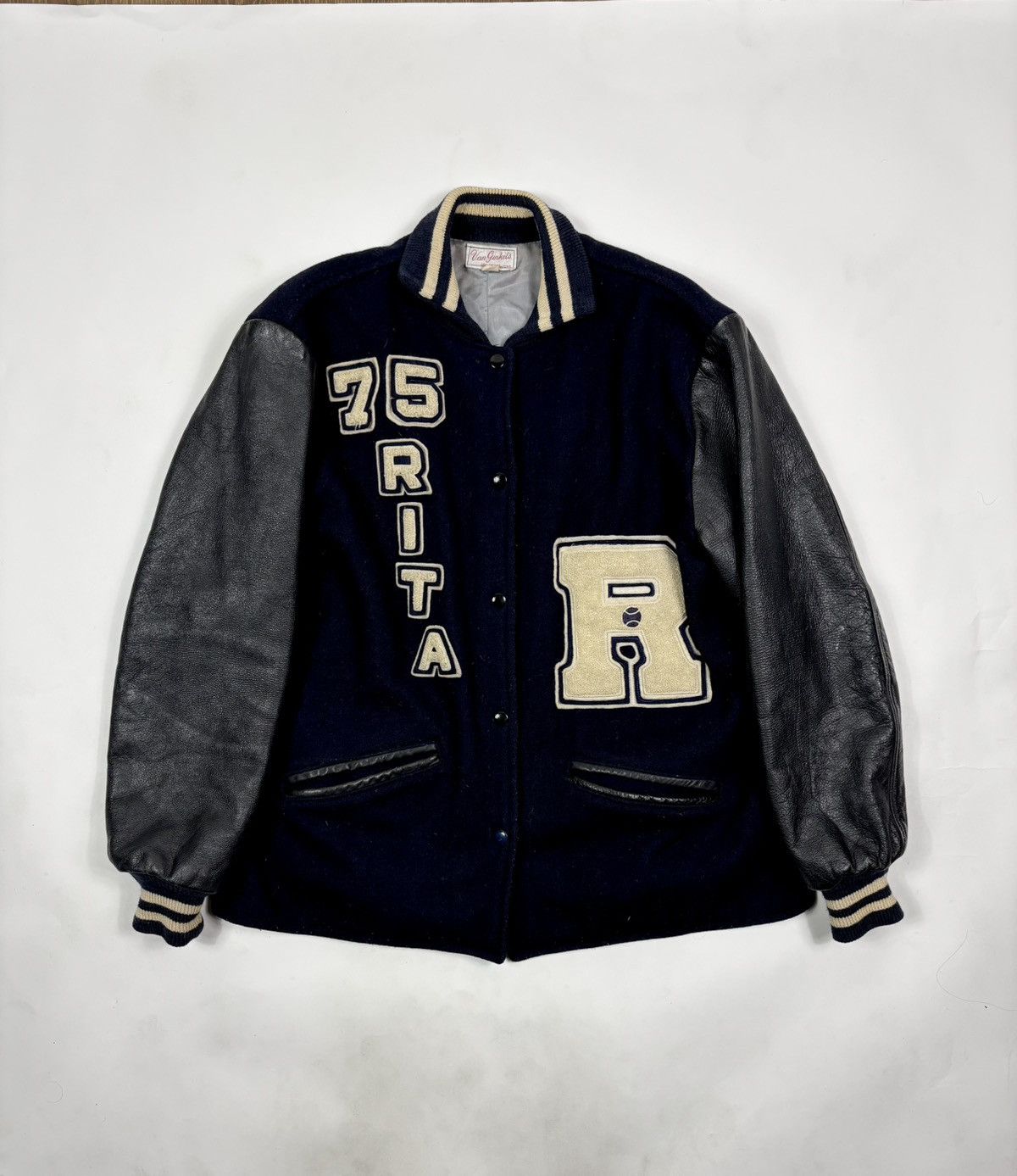 Unsound Rags × Vintage 1975 Van Ginkels “Rita Roosevelt” Varsity Letterman Jacket Size US L / EU 52-54 / 3 - 1 Thumbnail
