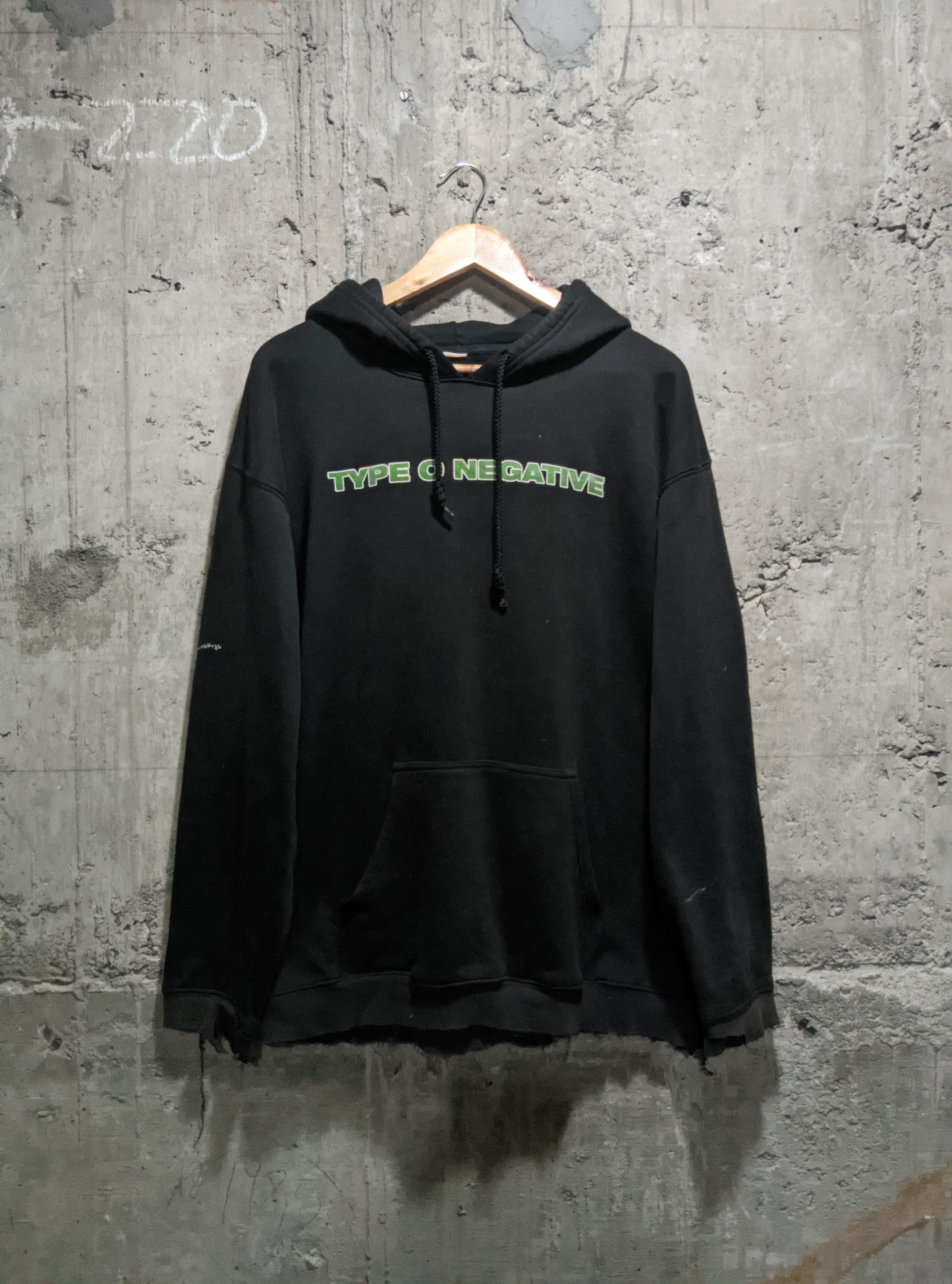 Vintage 1999 type o negative thrashed goth metal hoodie
