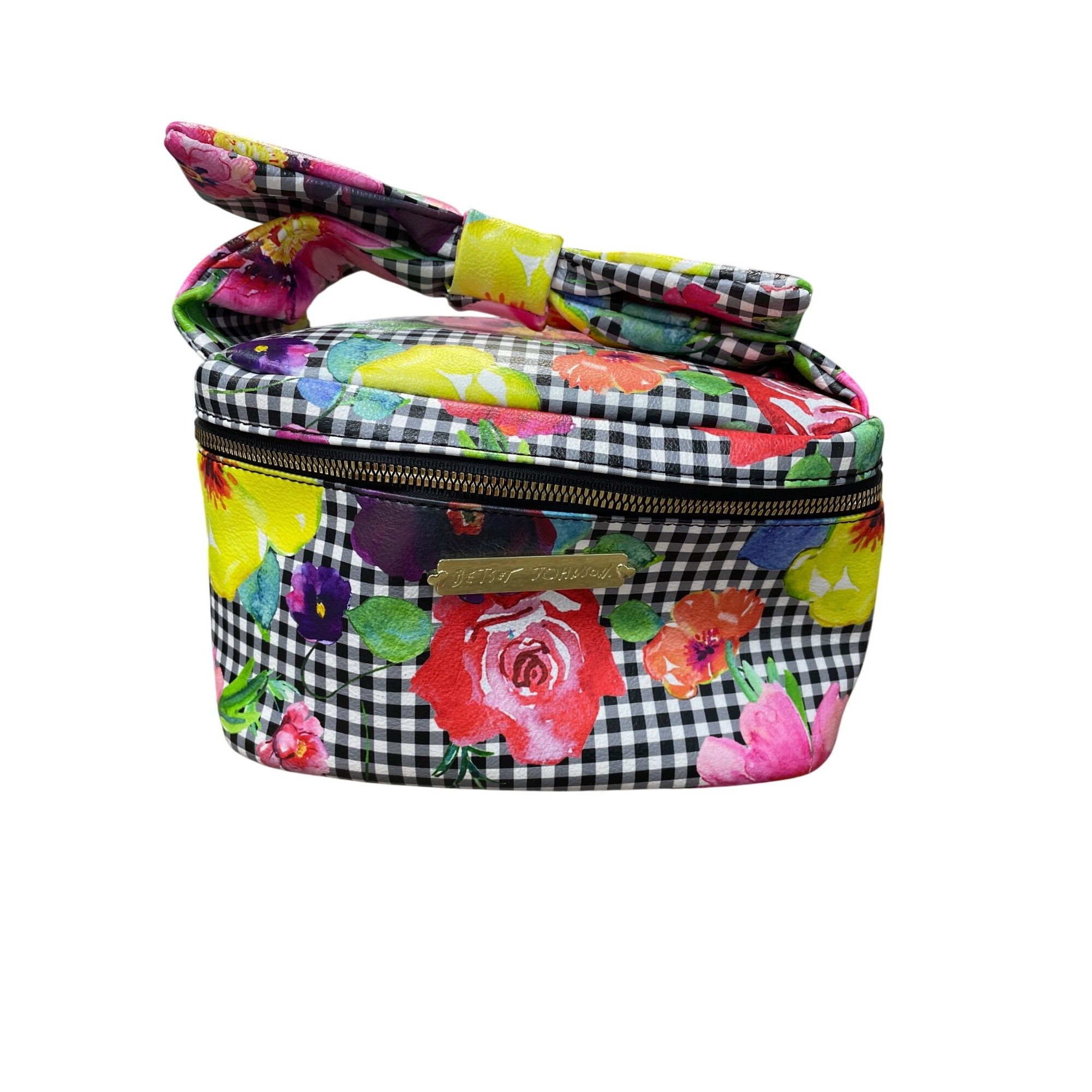 Betsey Johnson Betsey Johnson Wms floral cosmetic carrier bow Handbag SKU 9 Size ONE SIZE - 1 Thumbnail