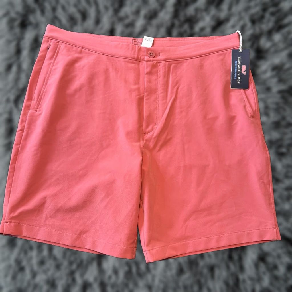 Vineyard Vines VINEYARD VINES Mens Performance Sandbar Golf Shorts 38 Pink 8” Inseam NEW Size US 38 / EU 54 - 1 Thumbnail
