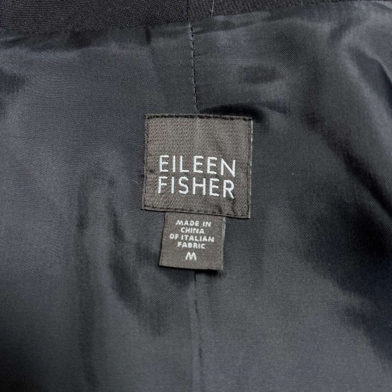 Eileen Fisher Eileen Fisher Open Front Wool Blazer SIZE M Black Jacket Size M / US 6-8 / IT 42-44 - 3 Thumbnail