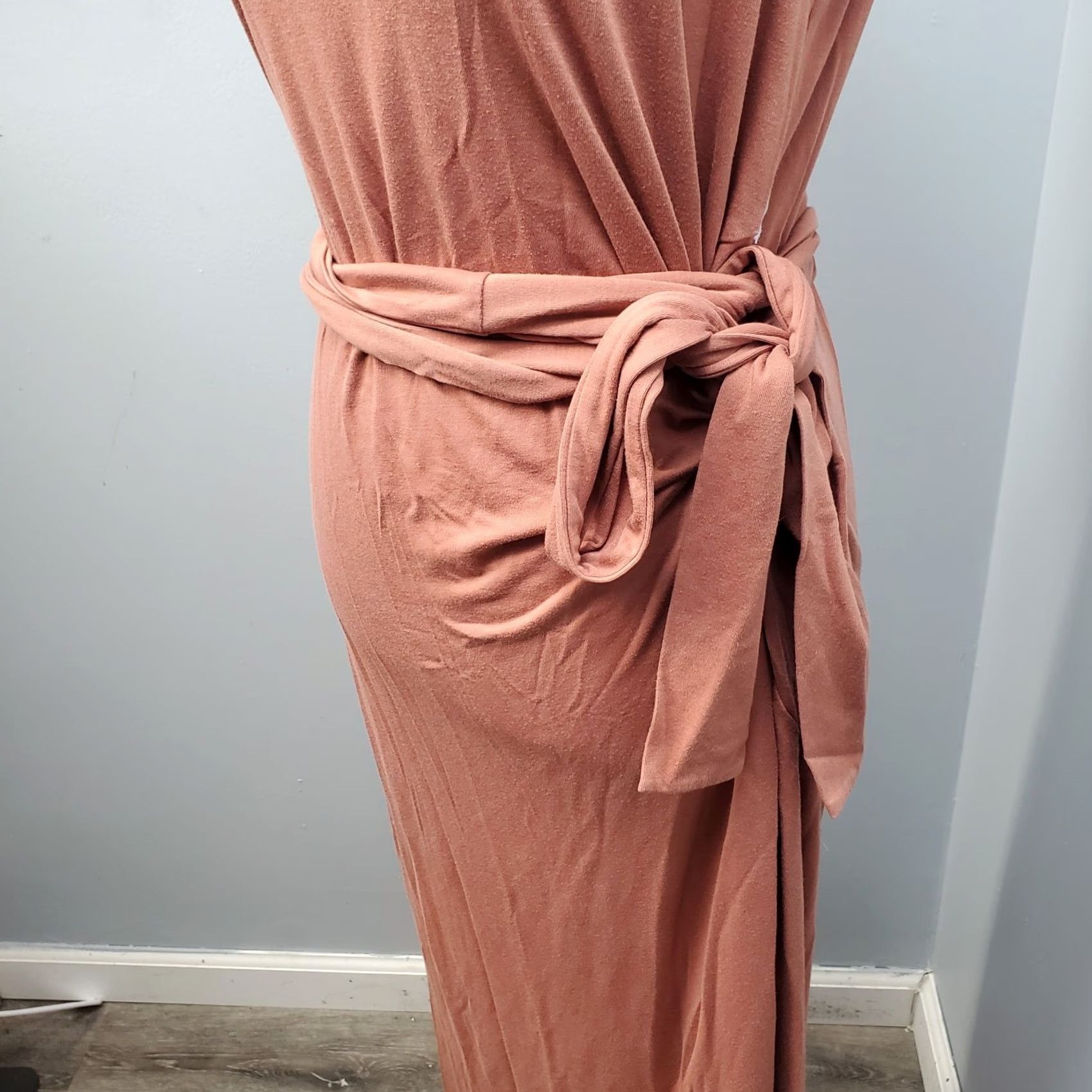 Ann Taylor Ann Taylor Factory Long Dress Womens L Pink Tie Waisted Stretch Strap Maxi Sleeveless - Durable RayonDress Size L / US 10 / IT 46 - 4 Thumbnail