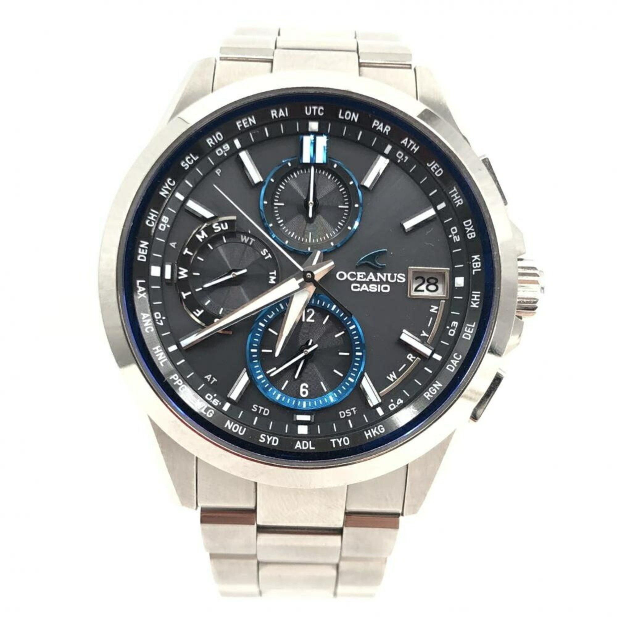 image of Casio Ocianus Ocw-T2600-1Ajf Quartz Radio Solar Silver Black Casio, Women's