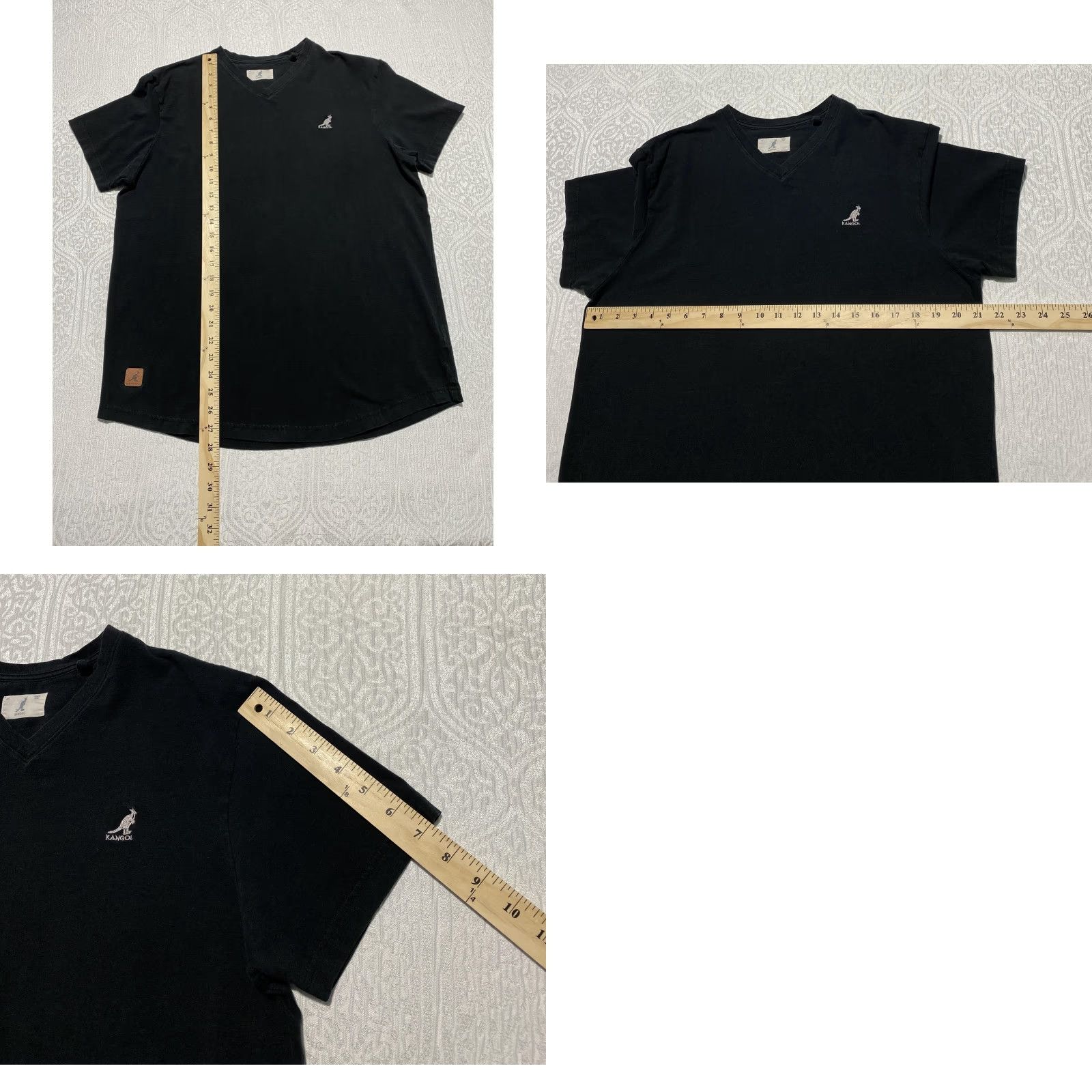 Kangol Kangol Shirt Mens Large Black V Neck Short Sleeve Logo Stretch Cotton Tee Size US L / EU 52-54 / 3 - 8 Thumbnail