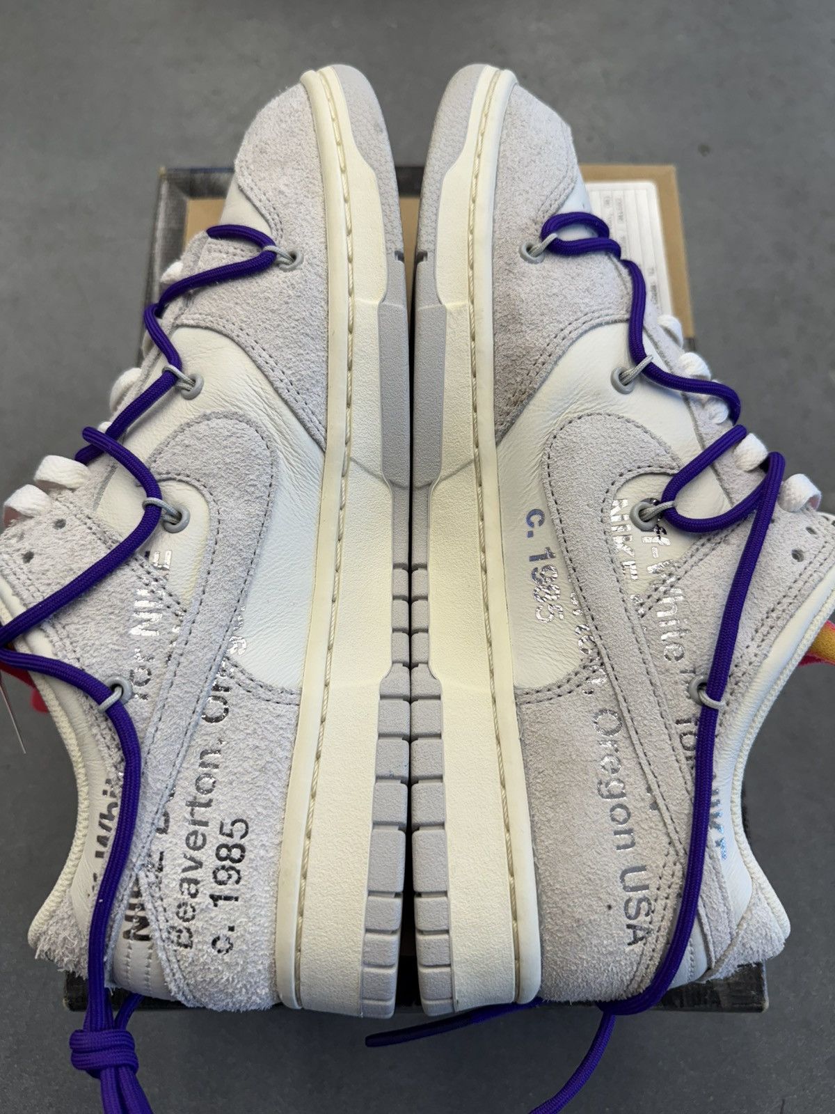 Nike × Off-White 2021 Nike Dunk Low Off White 15 Of 50 Sail Neutral Grey Size US 10.5 / EU 43-44 - 3 Thumbnail