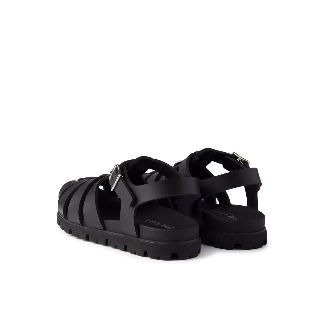 Prada PRADA Black Leather Cage Sandals New & Authentic (Men's size Size US 10 / EU 43 - 3 Thumbnail