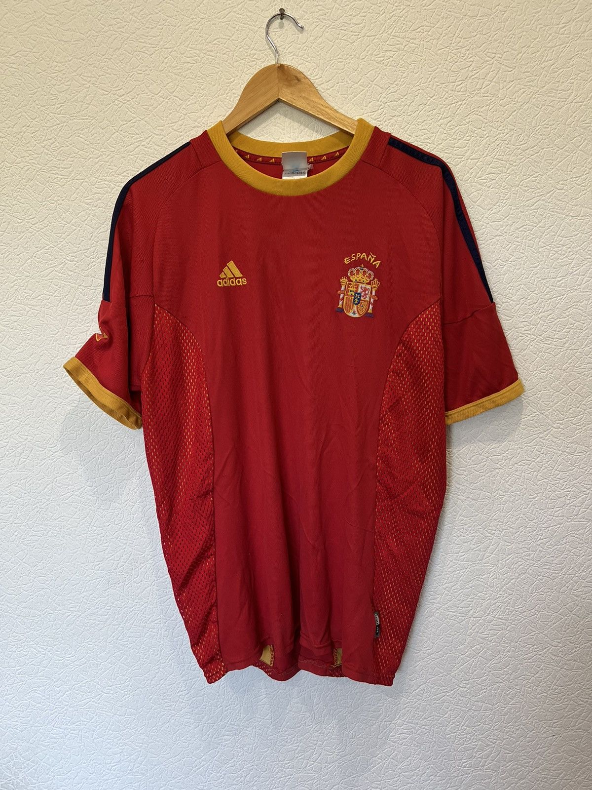 Spain Jersey 2000 2002 sale Home Shirt Adidas Vintage Football Camiseta Soccer XL