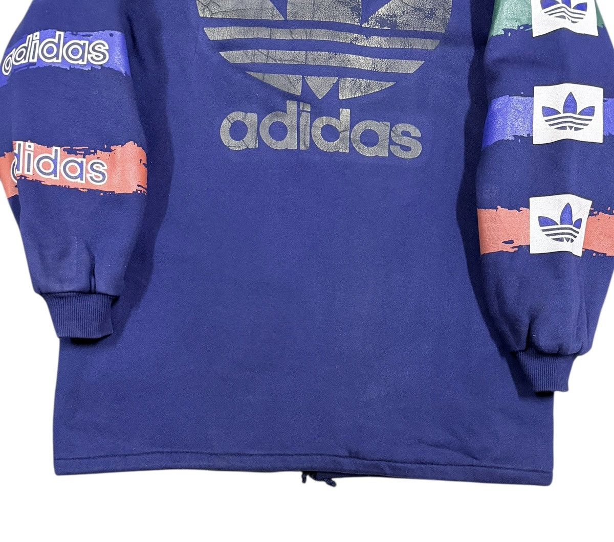 Adidas Vtg🔥90’s Adidas Ovp Logo Zipper Hoddie Sherpa Linning Jacket Size US M / EU 48-50 / 2 - 14 Thumbnail