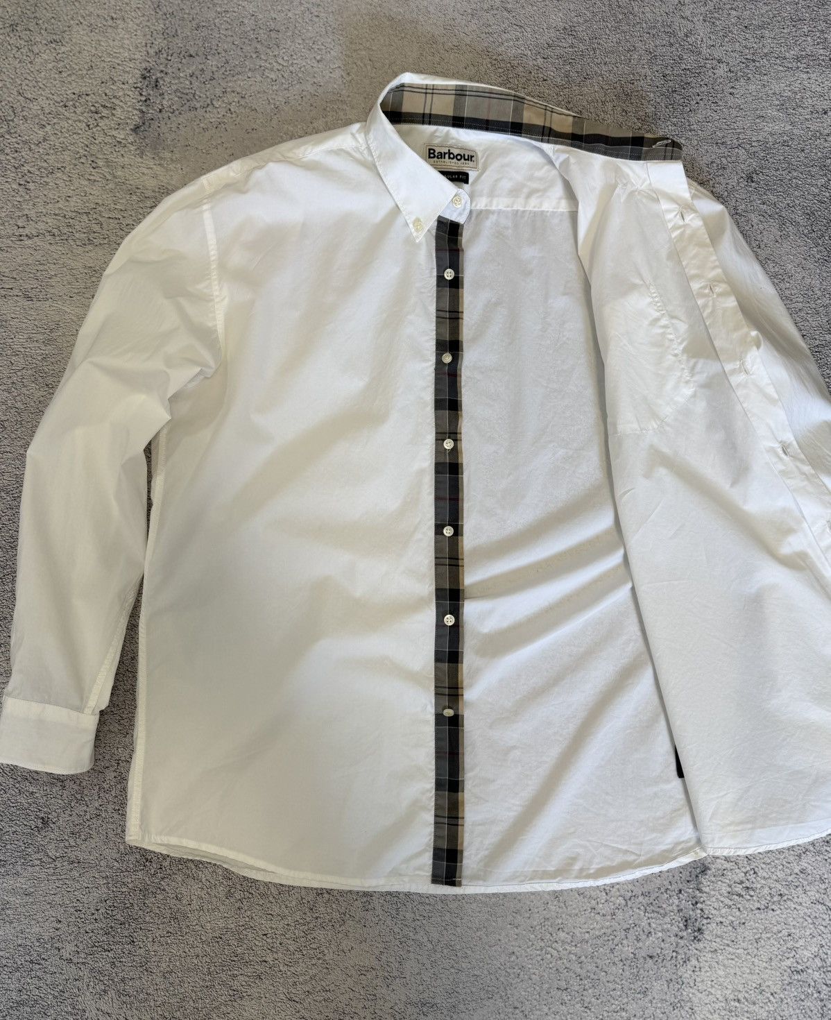Barbour Barbour Shirt White Button Down Check Trim Logo Men EUXL USL Size US L / EU 52-54 / 3 - 8 Thumbnail