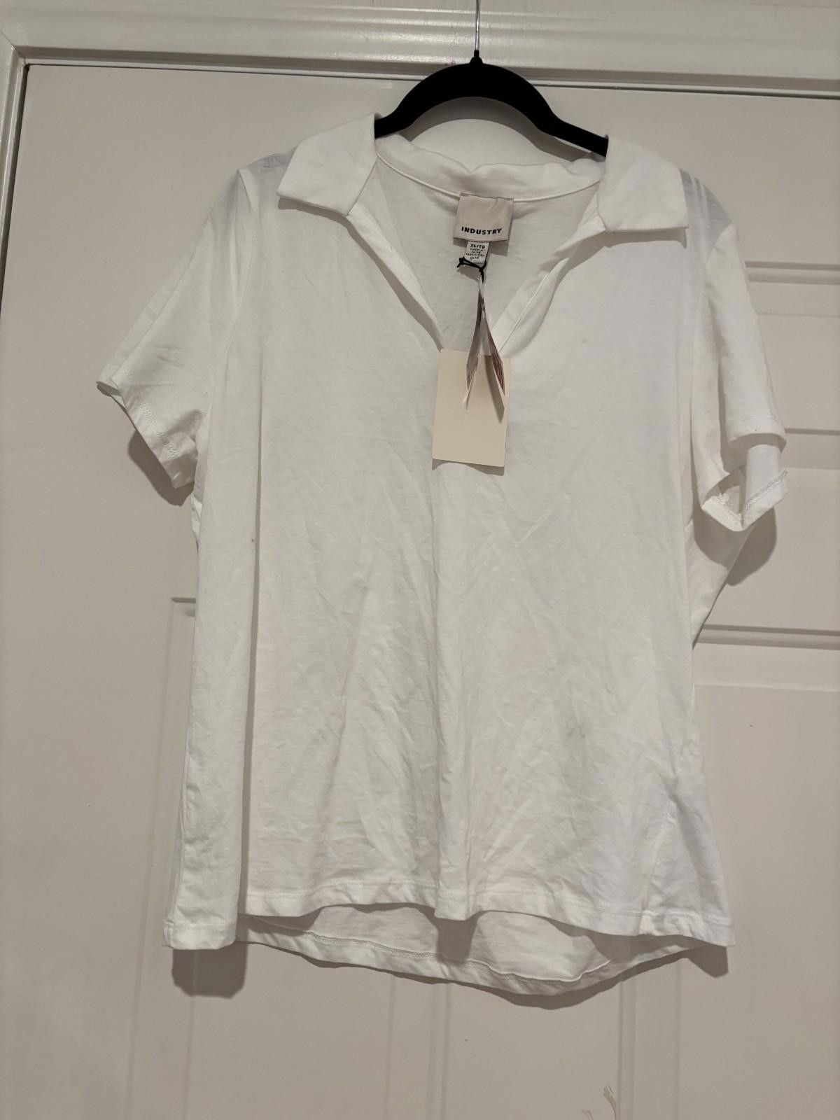 Alpha Industries Womens Industry short sleeve cotton white shirt sz XL#339 Size XL / US 12-14 / IT 48-50 - 1 Thumbnail