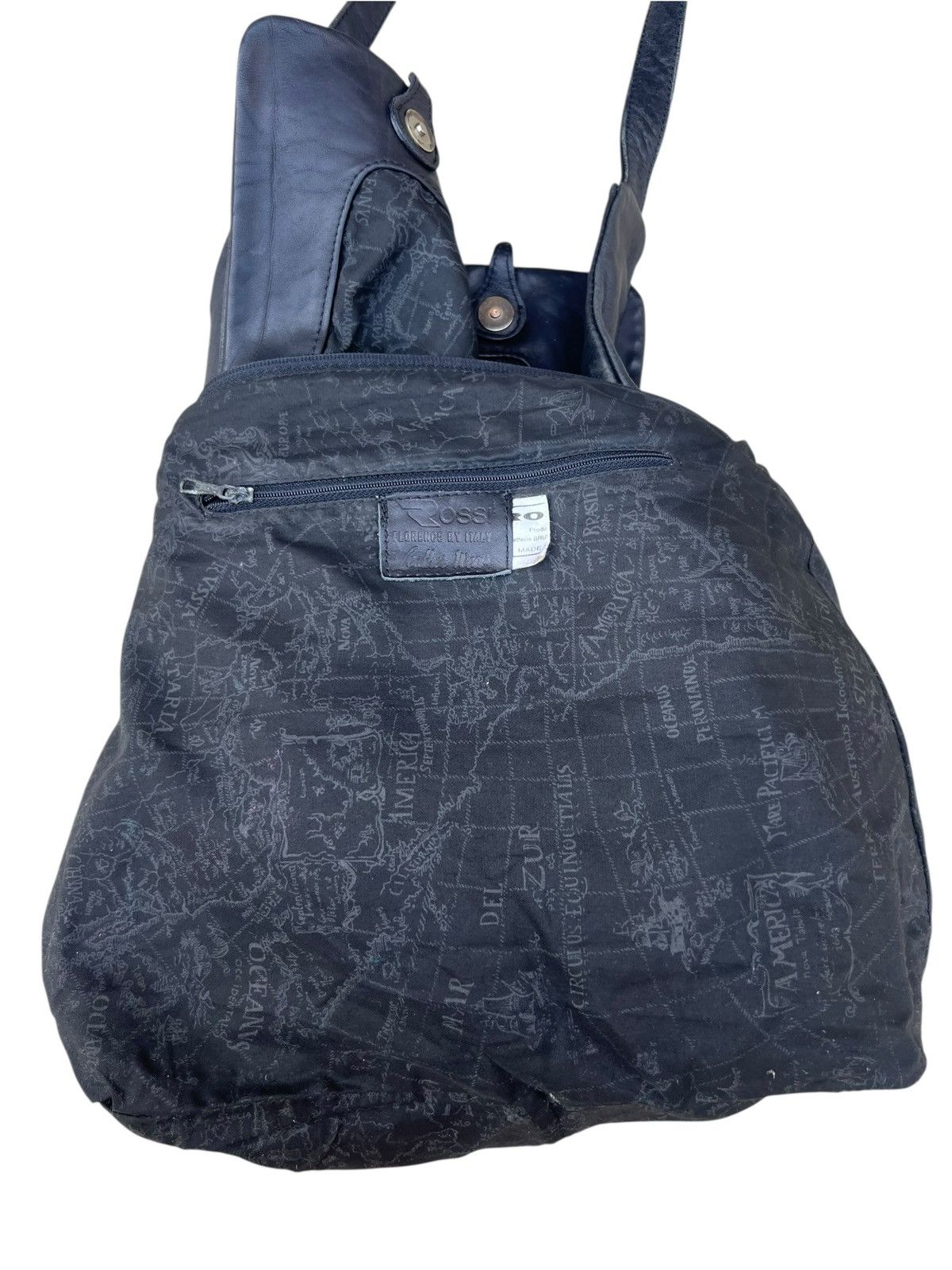 Leather Vintage ROSSI Florence Italy Faded Patina Cargo Sling Bag Size ONE SIZE - 14 Thumbnail