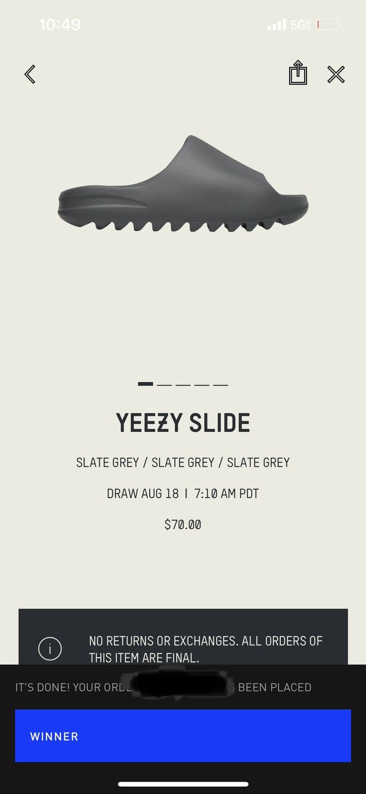 Adidas × Kanye West Adidas yeezy slide slate grey Size US 11 / EU 44 - 2 Thumbnail