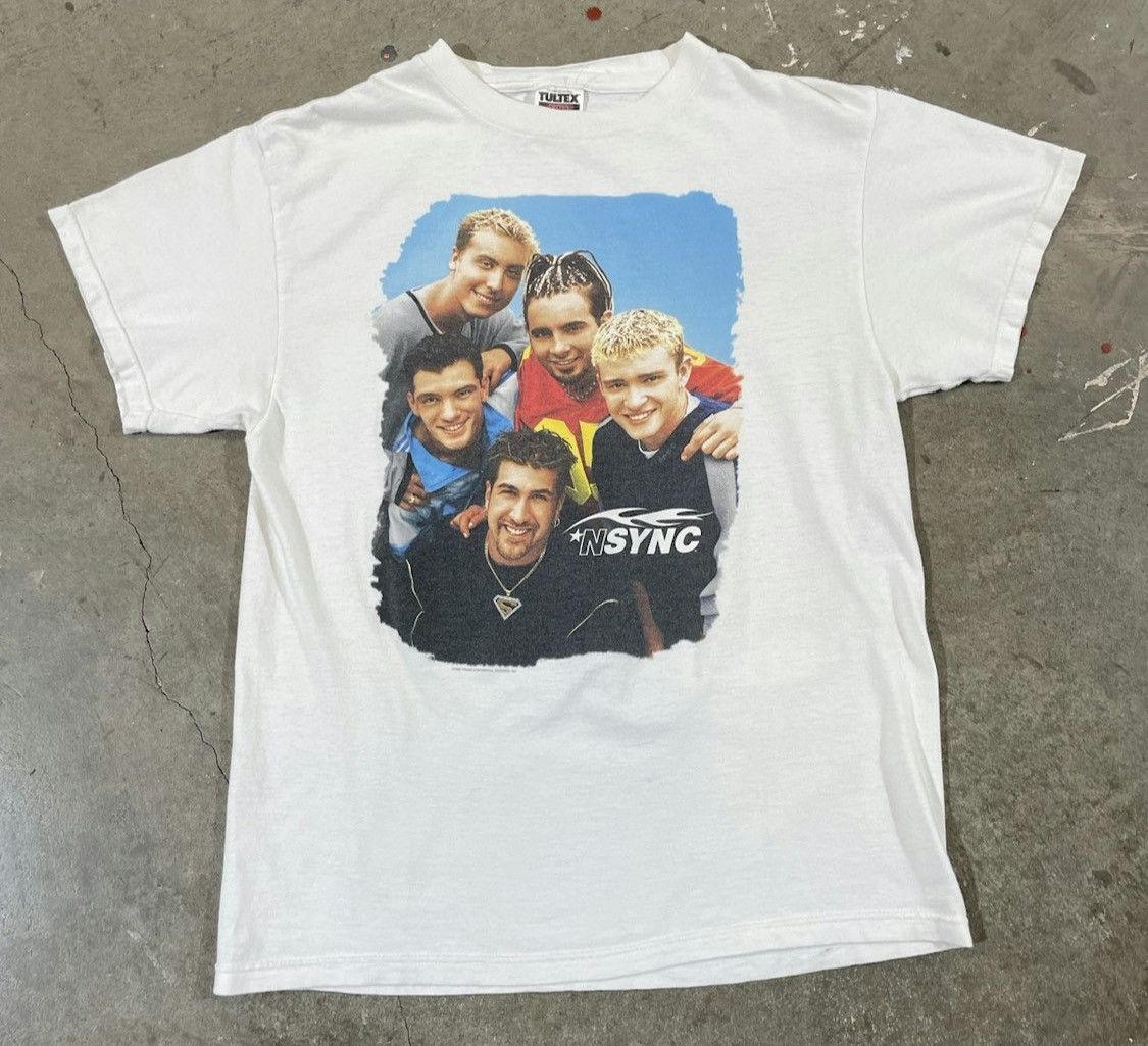 image of Band Tees x Rap Tees 1998 Nsync in White, Men's (Size Large)