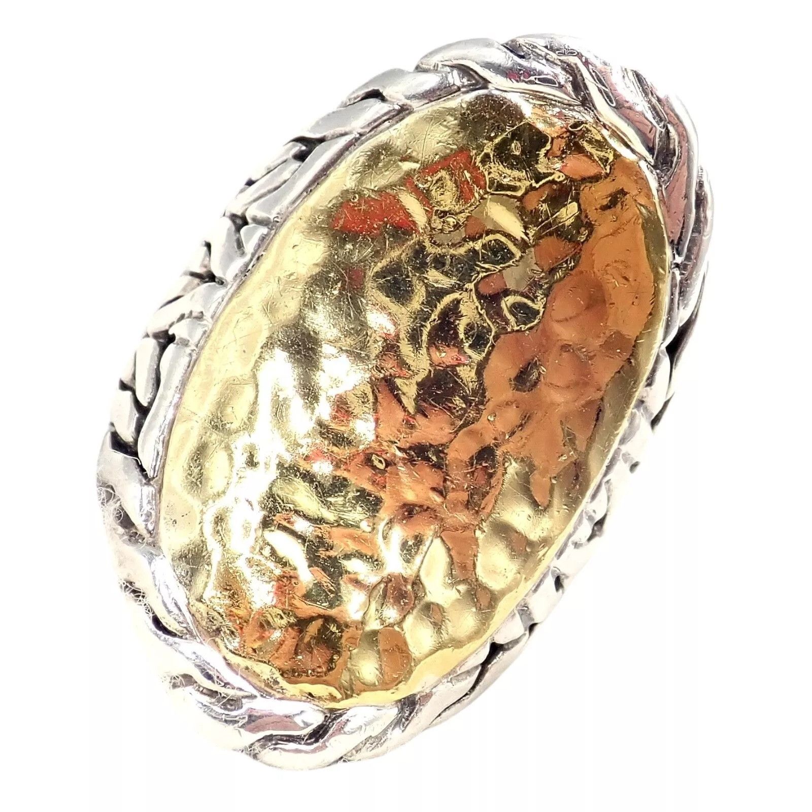 John Hardy John Hardy Silver 22k Yellow Gold Classic Cocktail Ring sz 7 Size ONE SIZE - 10 Thumbnail