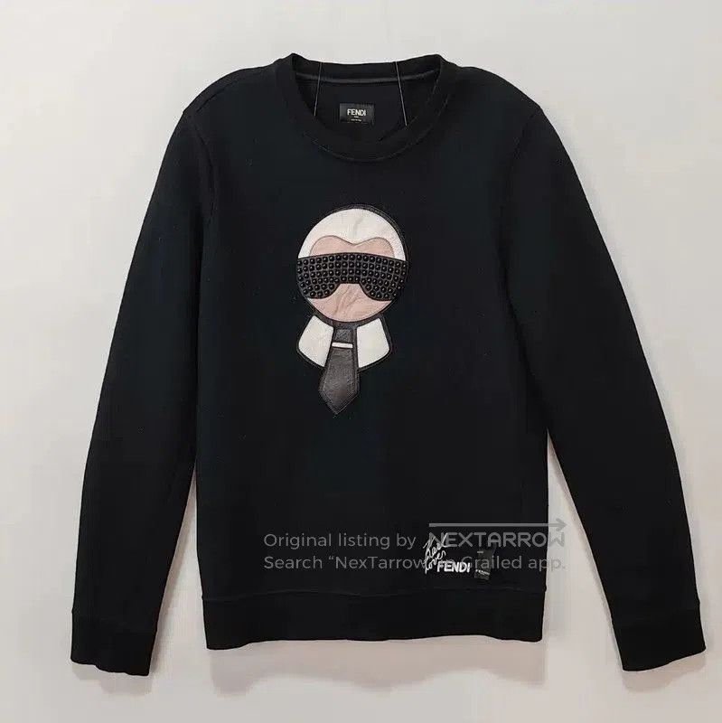 Fendi Fendi Black Wool Men's Sweatshirt with Karl Lagerfeld Desig Size US L / EU 52-54 / 3 - 1 Thumbnail