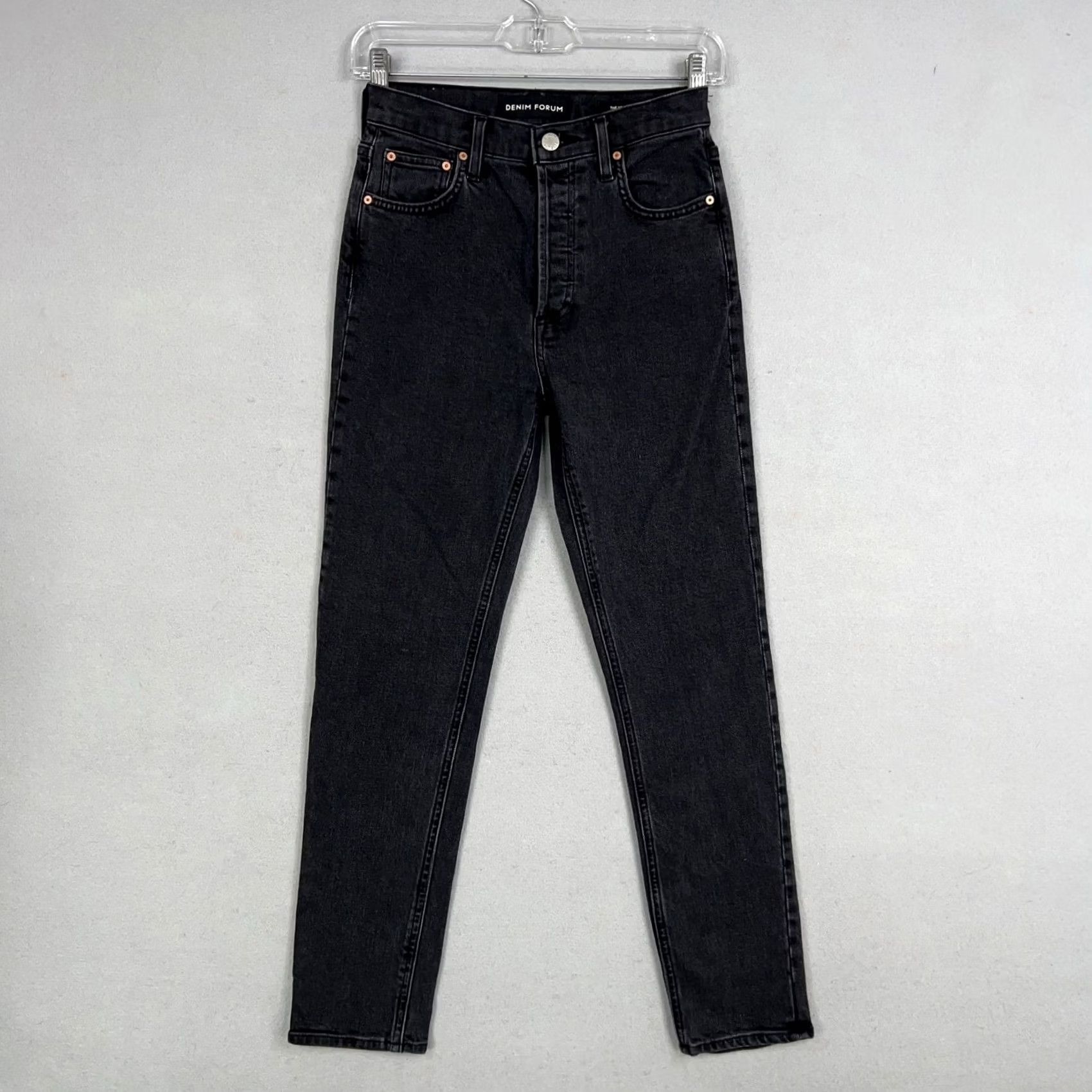 Aritzia Denim Forum Jeans Womens 24 Black Aritzia Yoko High Rise Slim Button Fly Size 42" / US 20 - 2 Thumbnail