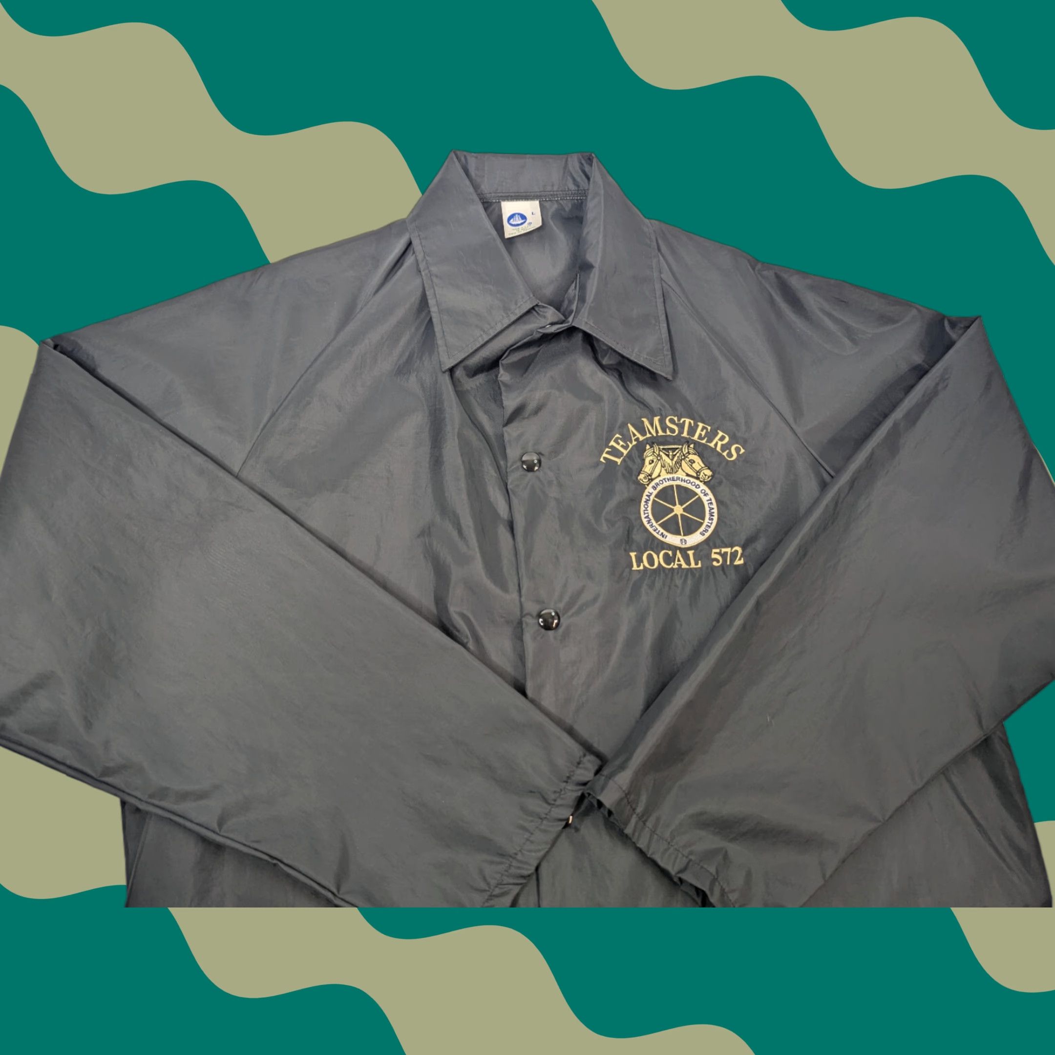 Vintage VINTAGE Teamsters Union Local 572 Black Windbreaker Jacket Windjammer Nylon L Size US L / EU 52-54 / 3 - 1 Thumbnail